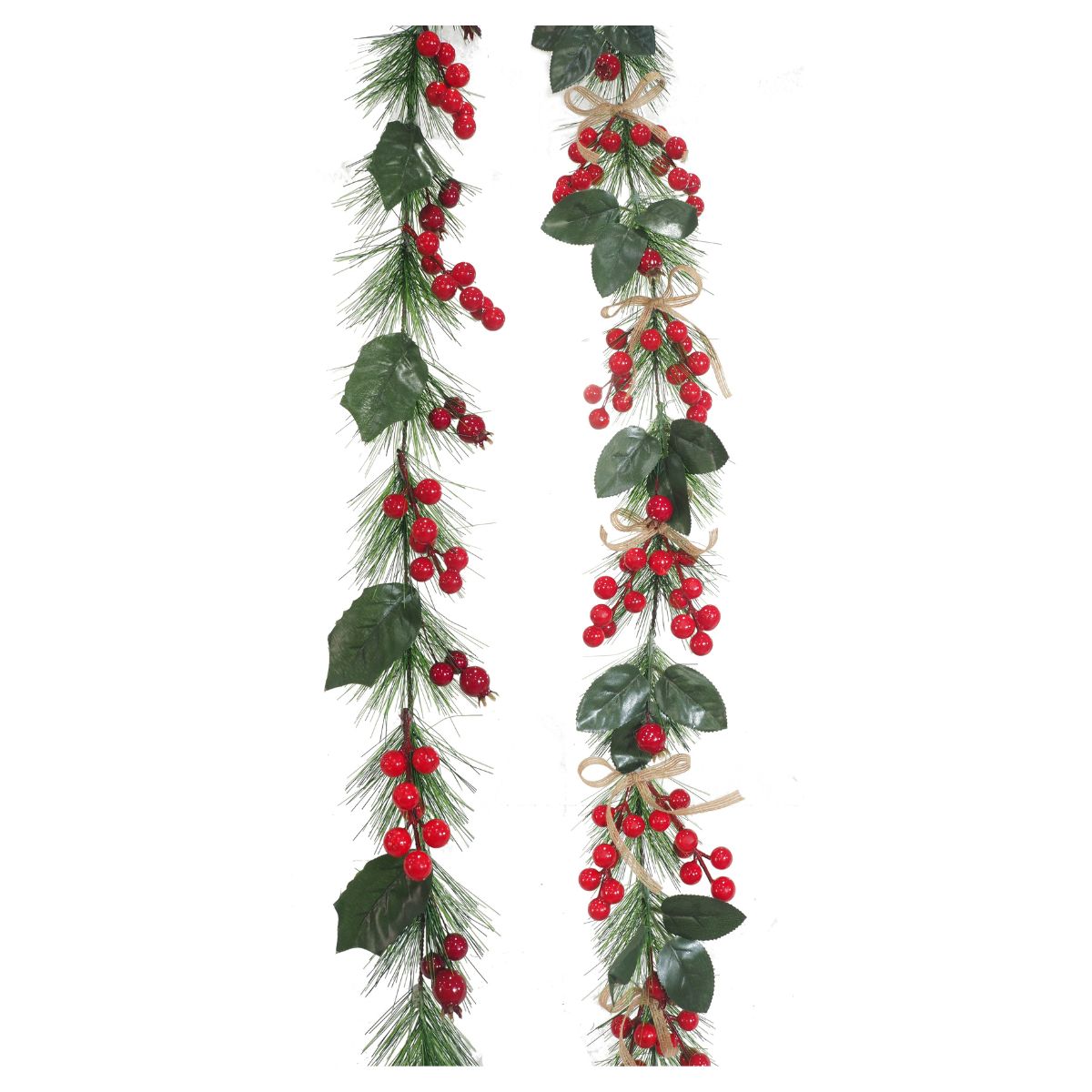 Christmas Pine Berry Holly Garland 180cm Assorted