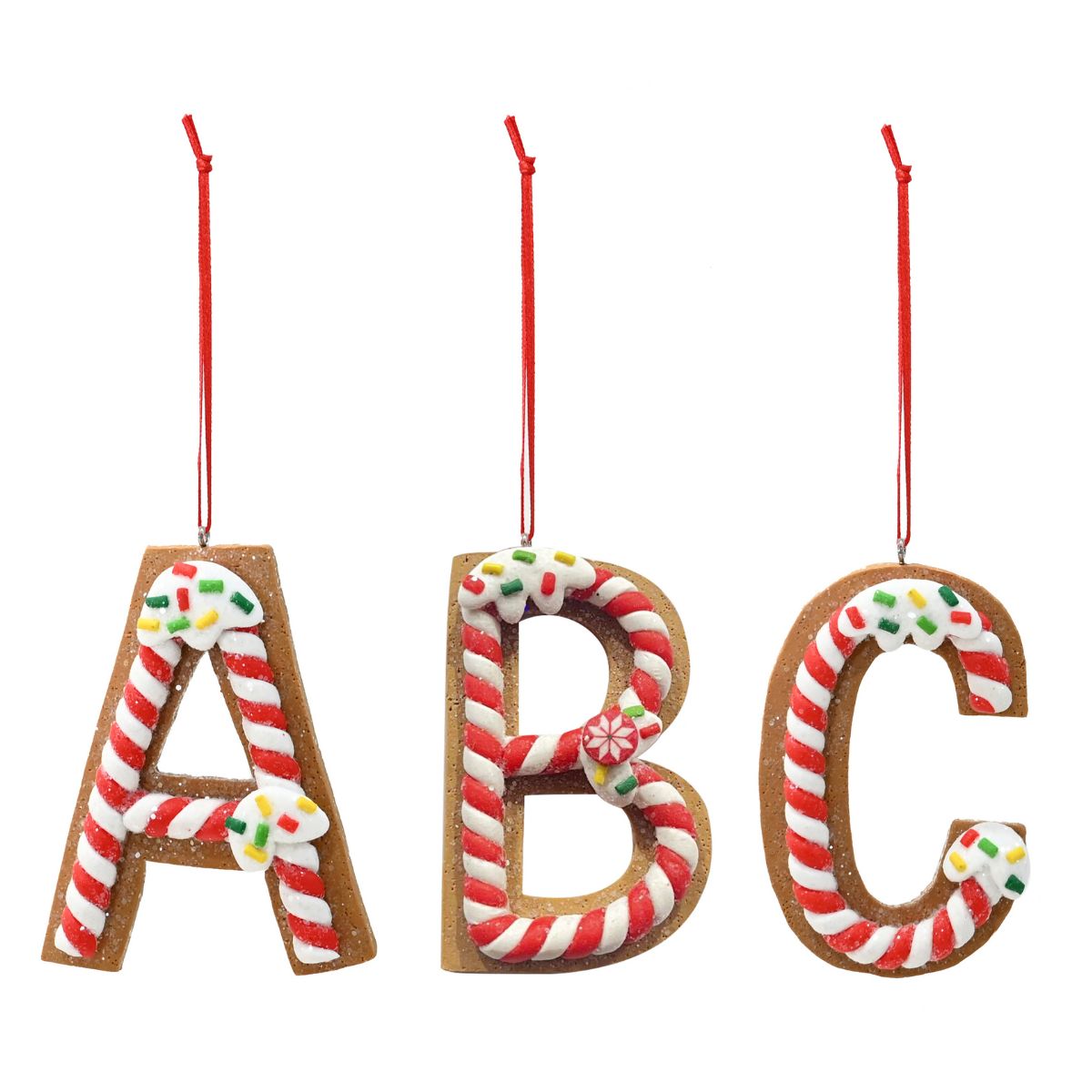 Christmas Hanging Gingerbread Alphabet Decoration 9cm Assorted