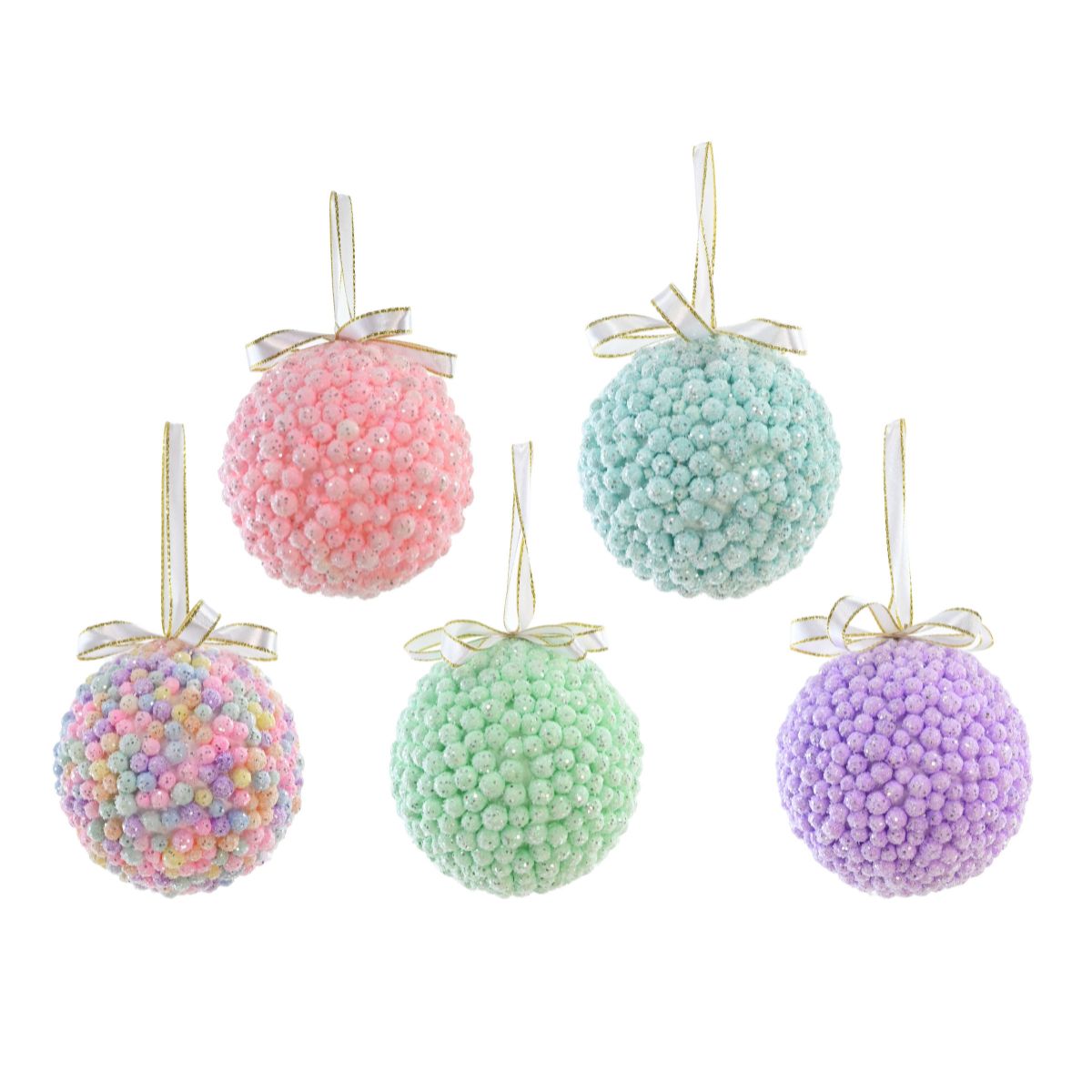 Christmas Bubblegum Icy Bauble 10cm Assorted