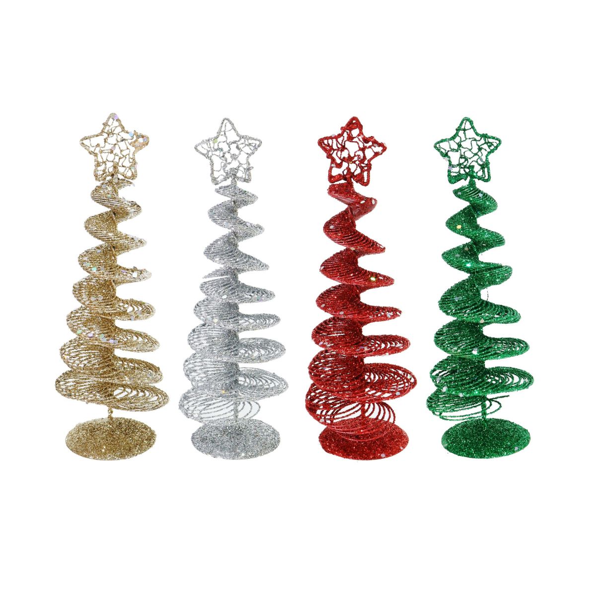 Christmas Glitter Wire Spiral Tree 20cm Assorted