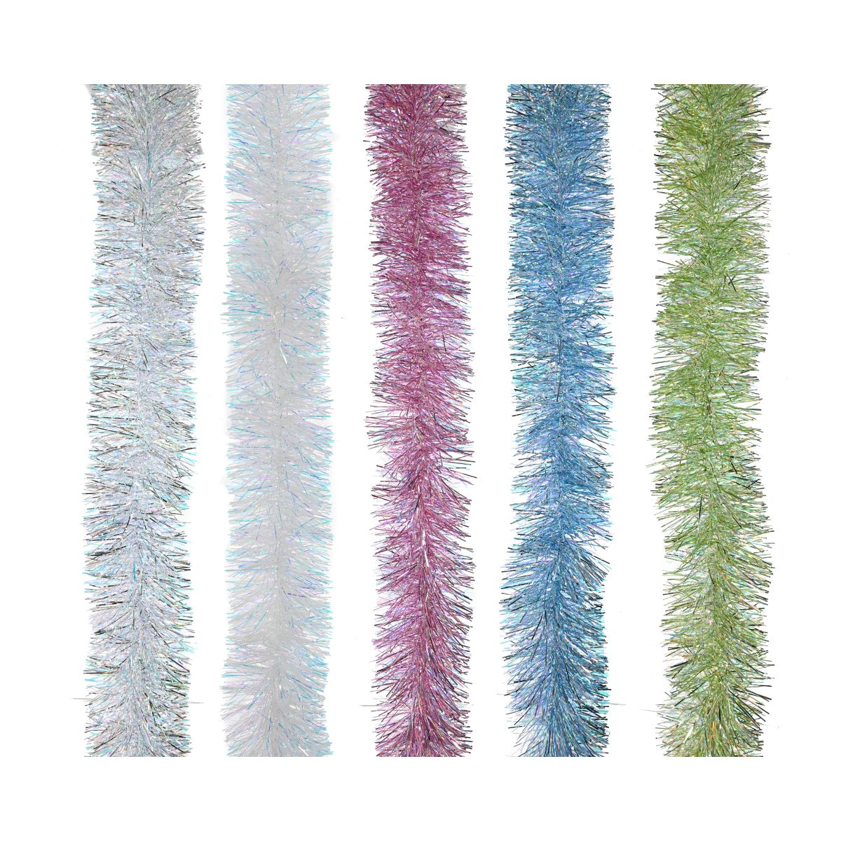 Christmas Tinsel Iridescent 2m Assorted