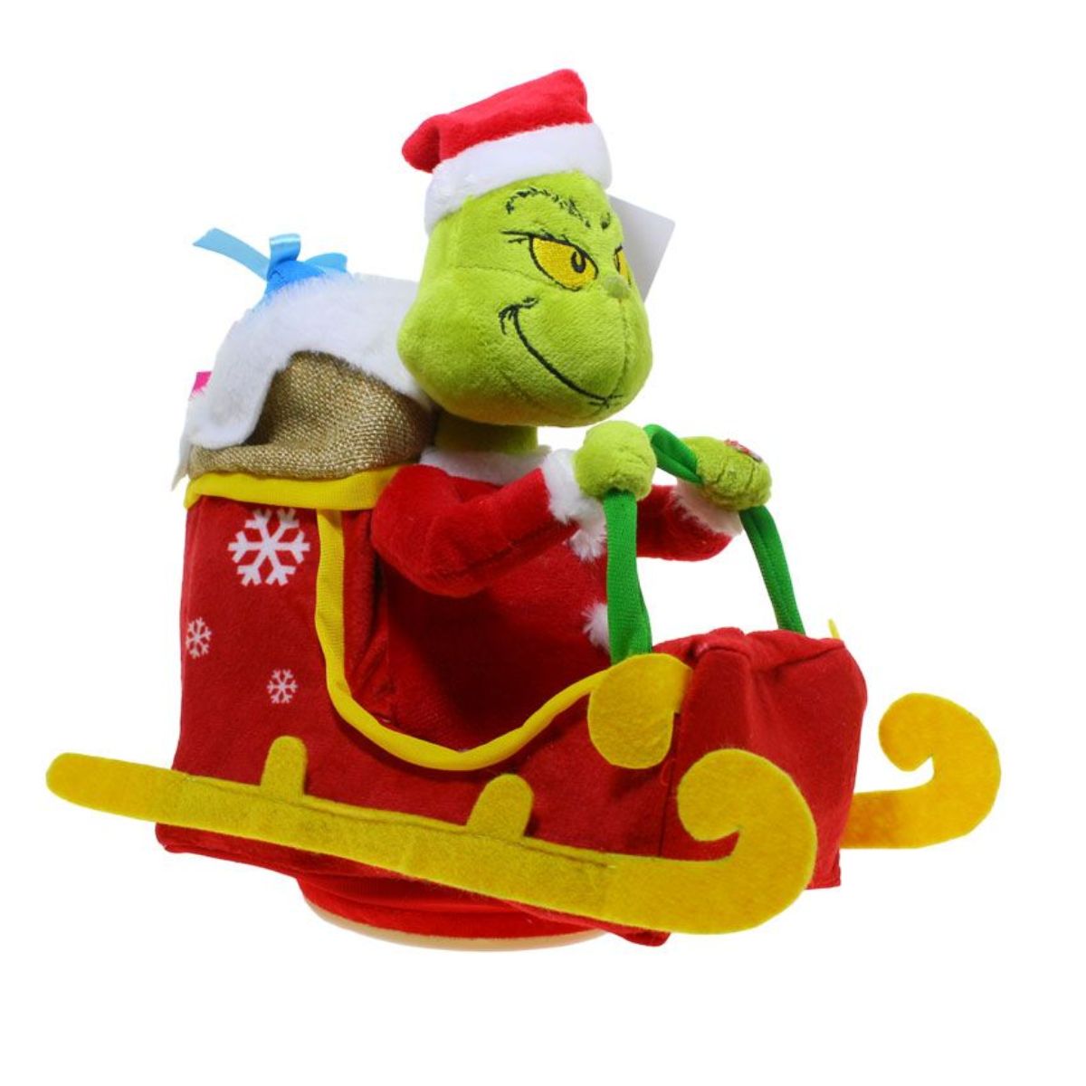 Animated Grinch Christmas Sleigh Decoration
