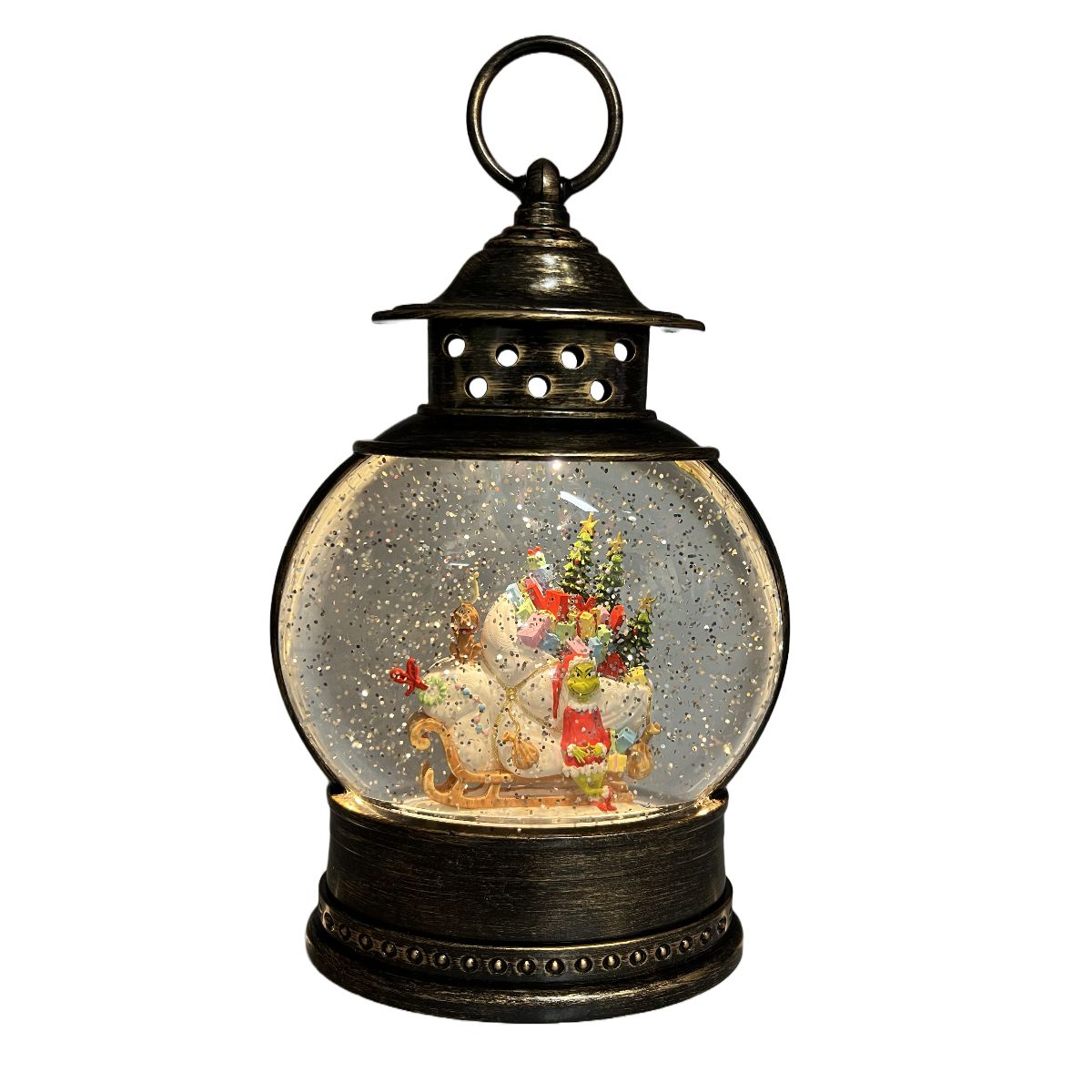Christmas Rnd Lantern Grinch Sleigh SackChristmas Round Lantern with Grinch Sleigh & Sack Design