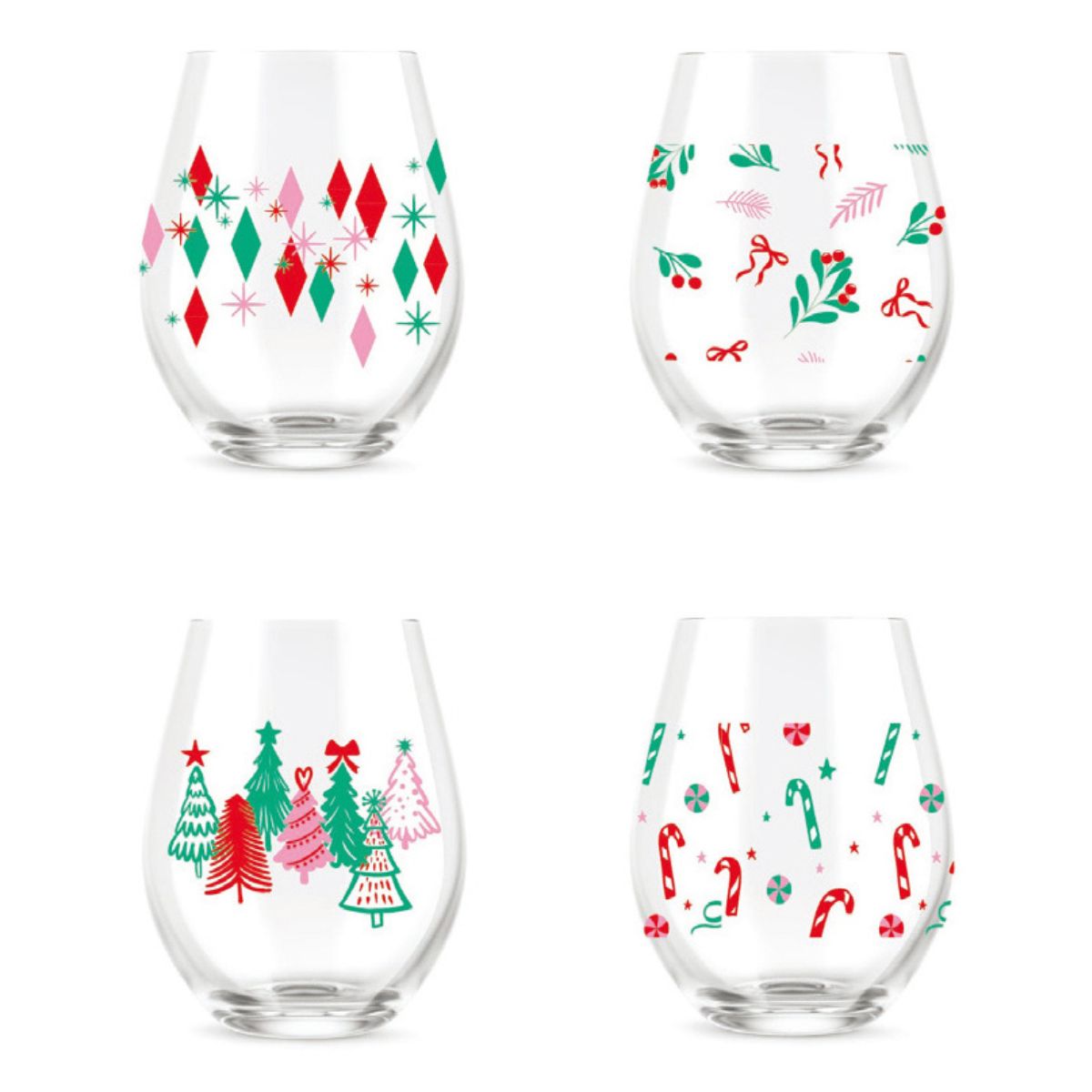Stemless Glass Candy Bright 550mL Assorted