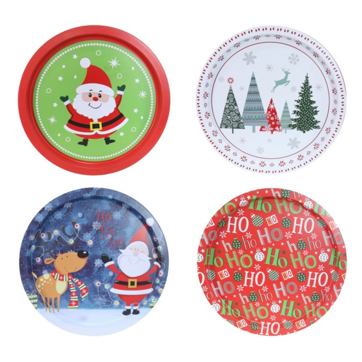 Christmas Metal Serving Tray 32cm Assorted