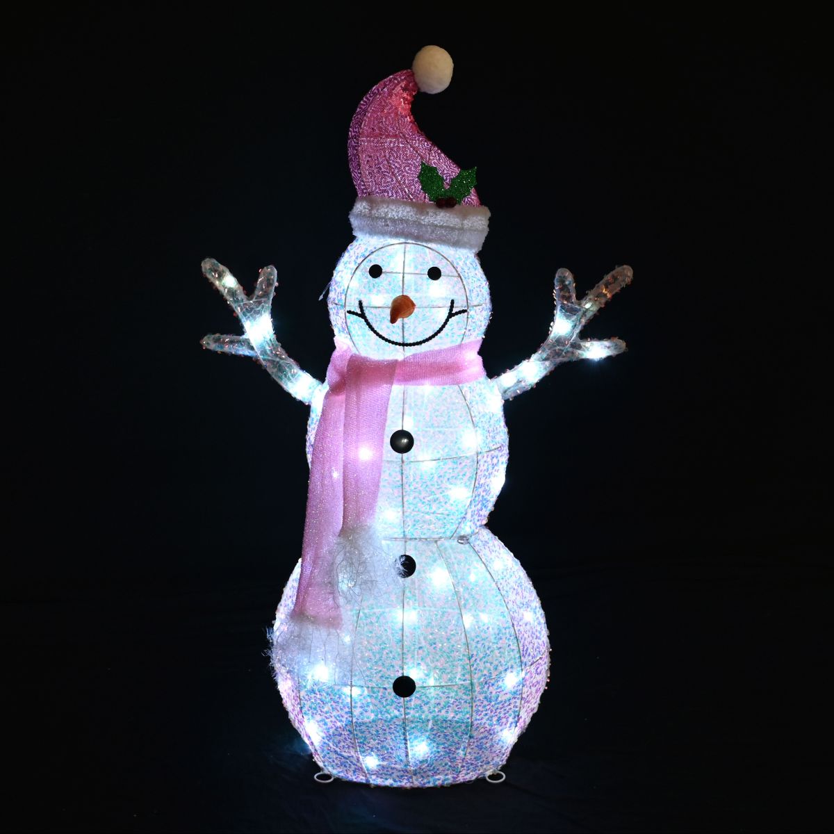 Christmas LED Iridescent Sequin Snowman Twinkle
