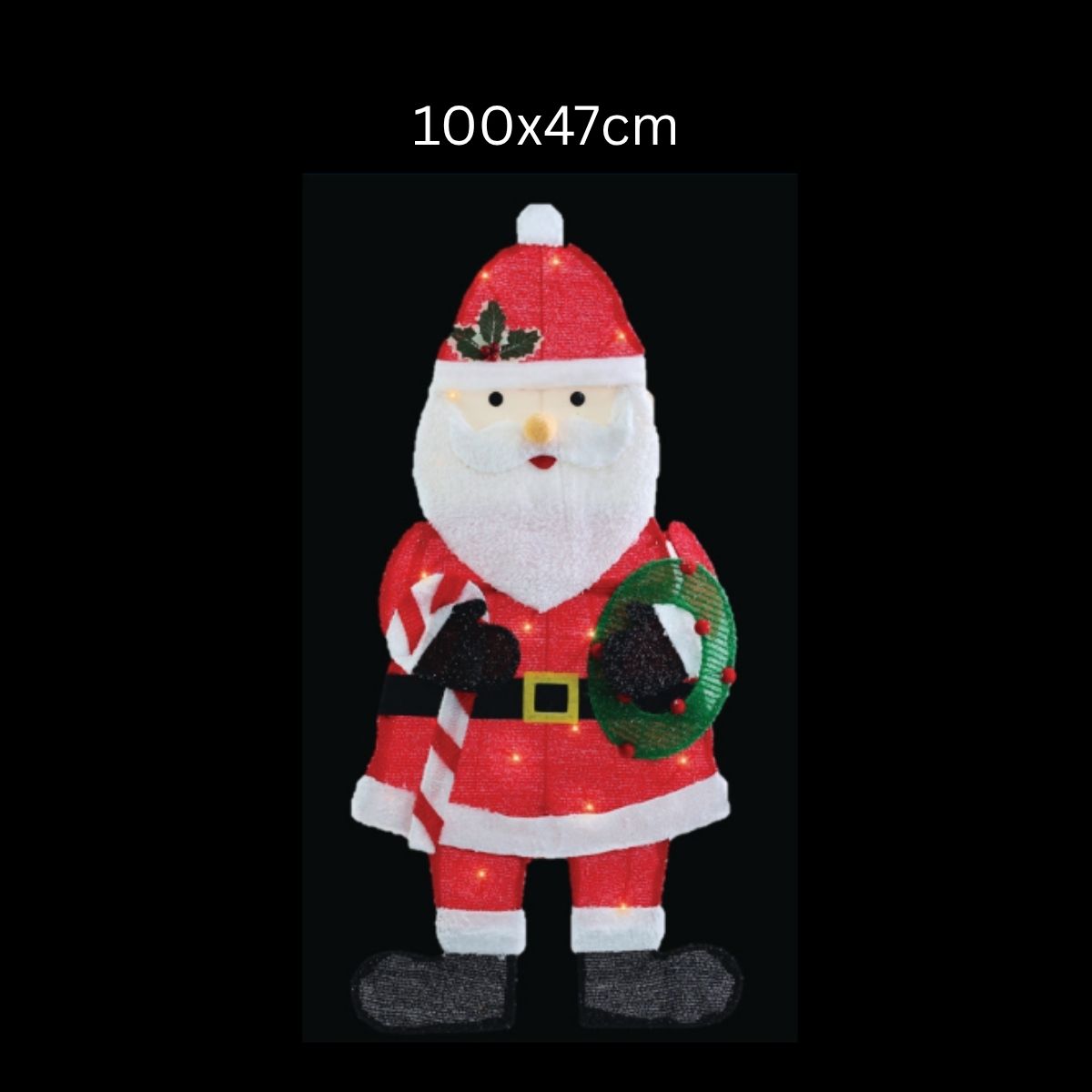 Christmas Solar USB Mesh Tinsel Santa 100cm
