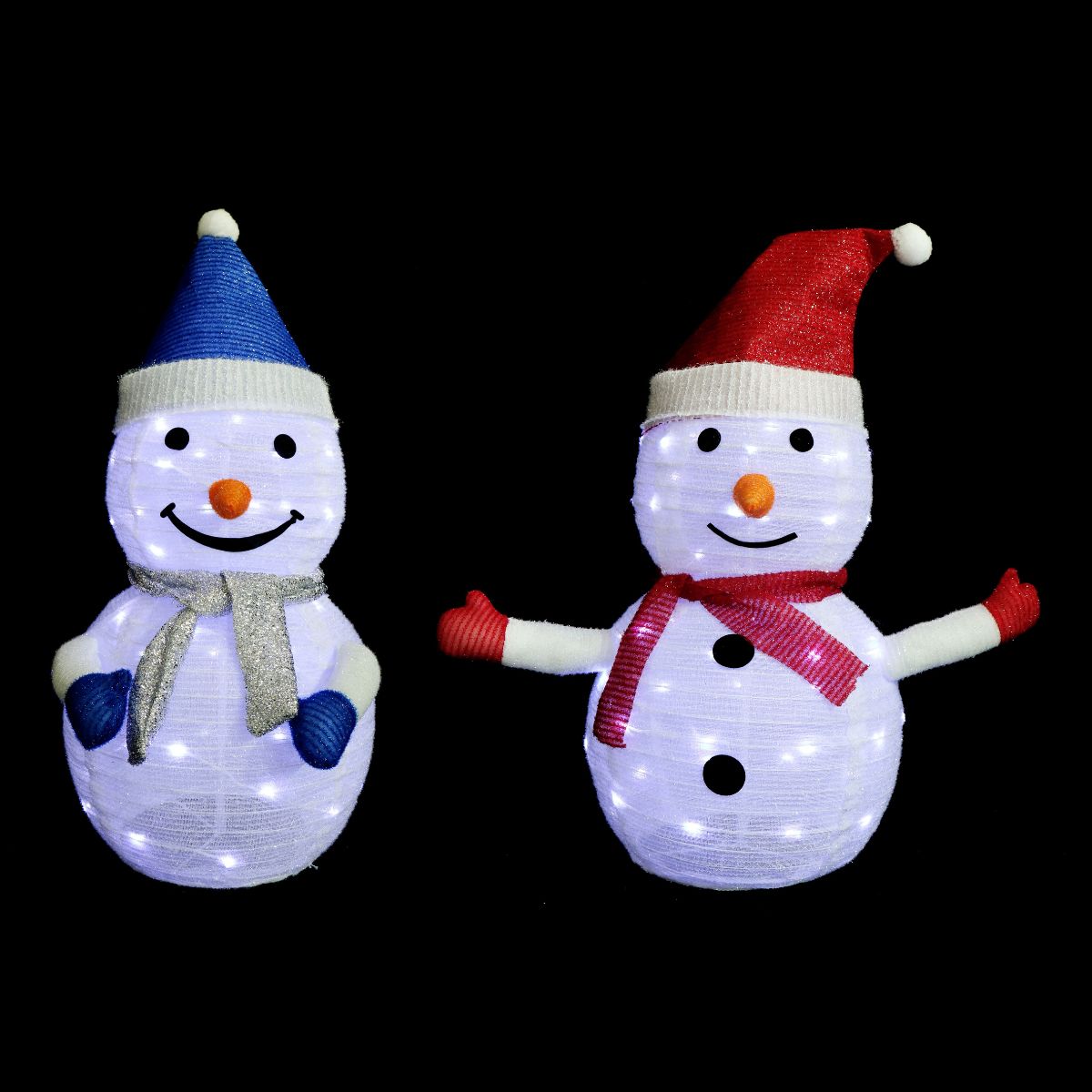 Christmas LED Pop Up Tinsel Snowman Twinkle 70cm Assorted