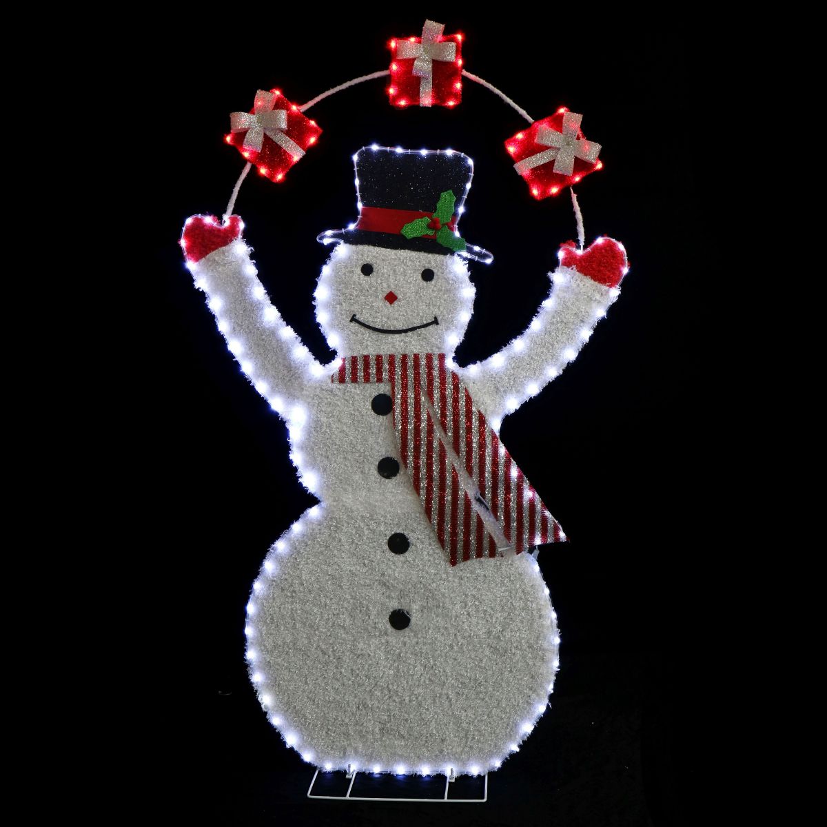 Christmas LED Plush Snowman Juggle Presents Flashing 150cm