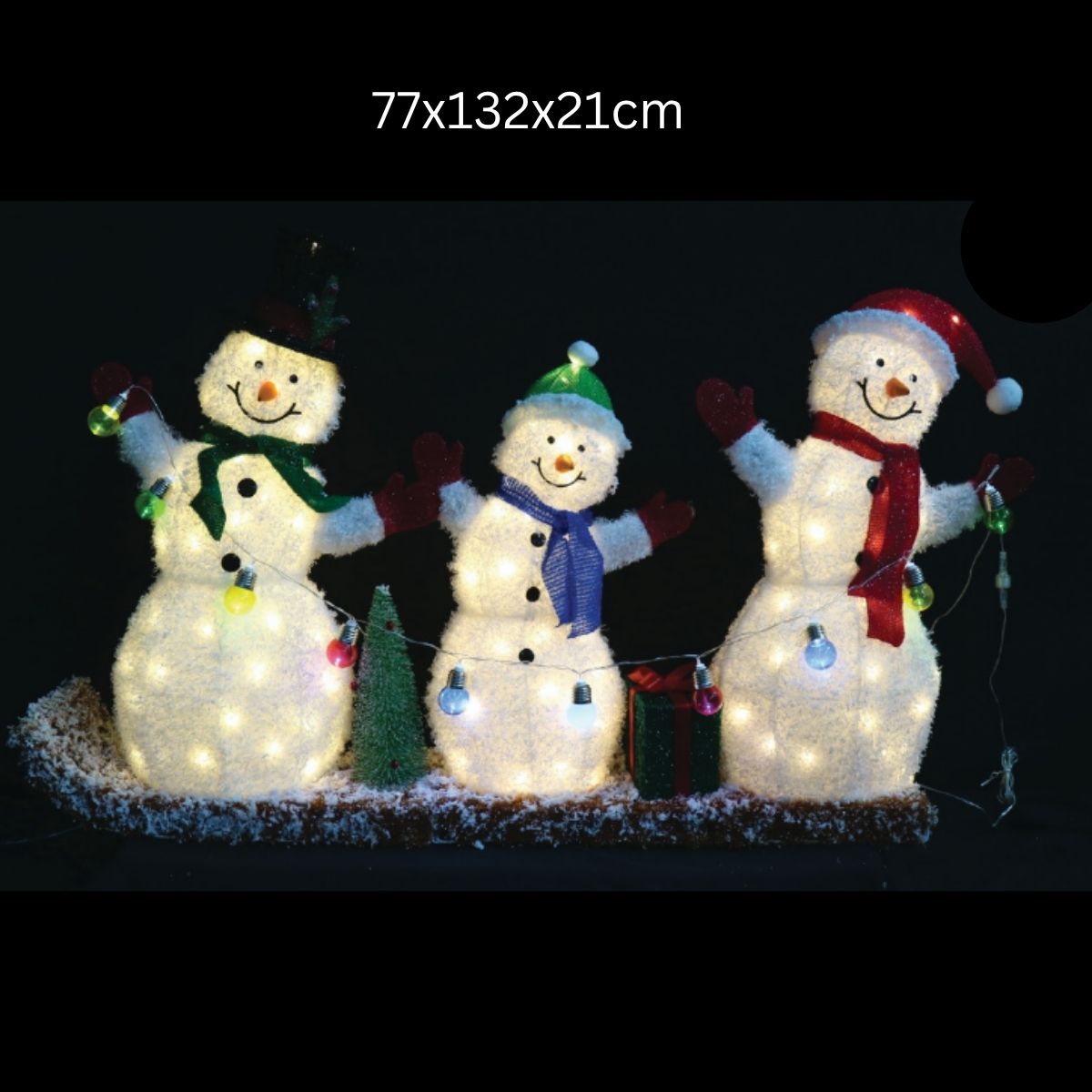 Christmas LED Frosty Snowman Family on Sled