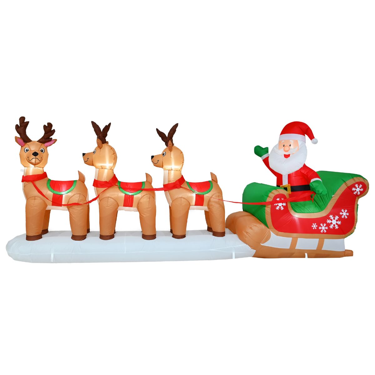 Christmas Airpower Triple Reindeer Santa Sleigh 360cm