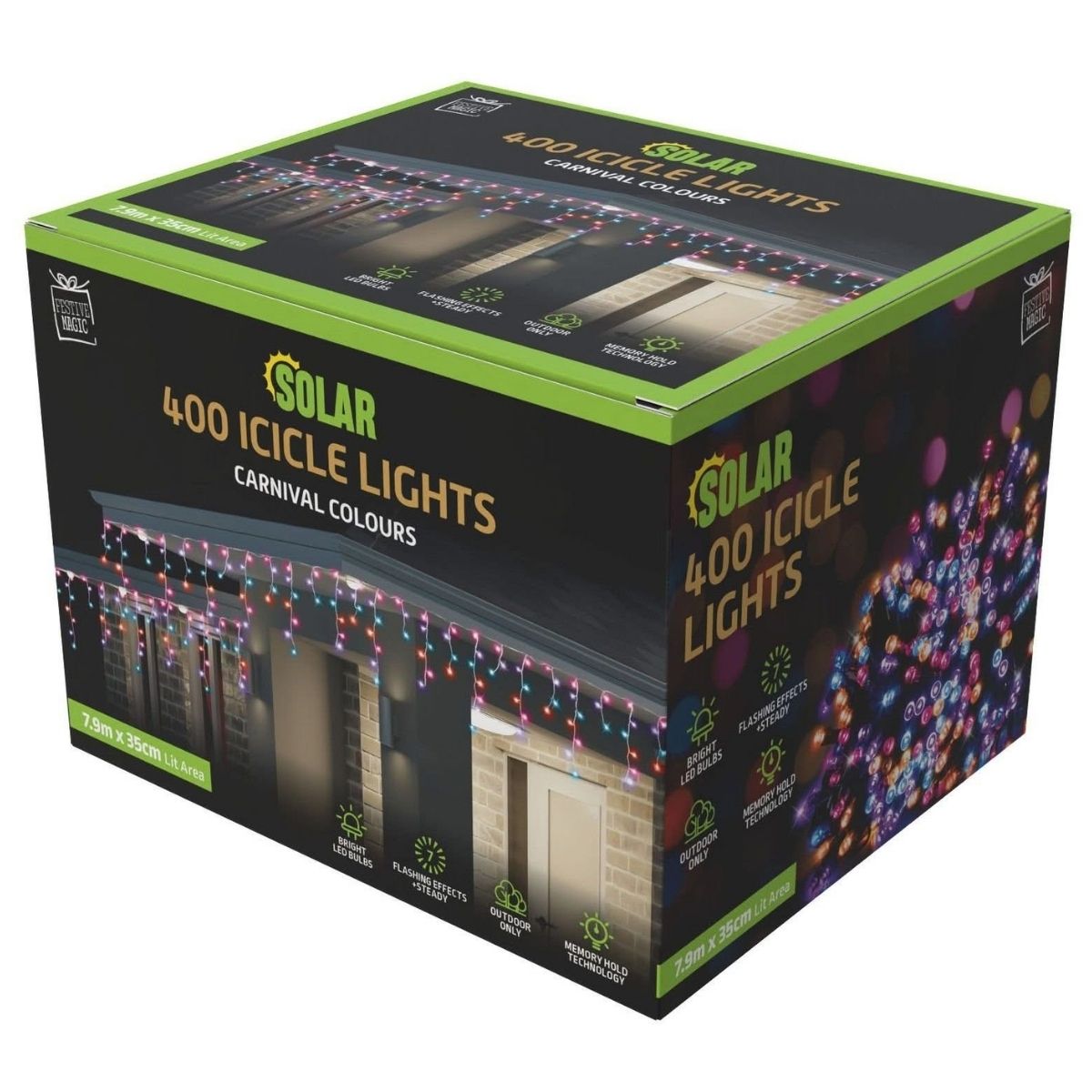 Christmas Solar Icicle Lights 400 Carnival - Christmas Collective NZ