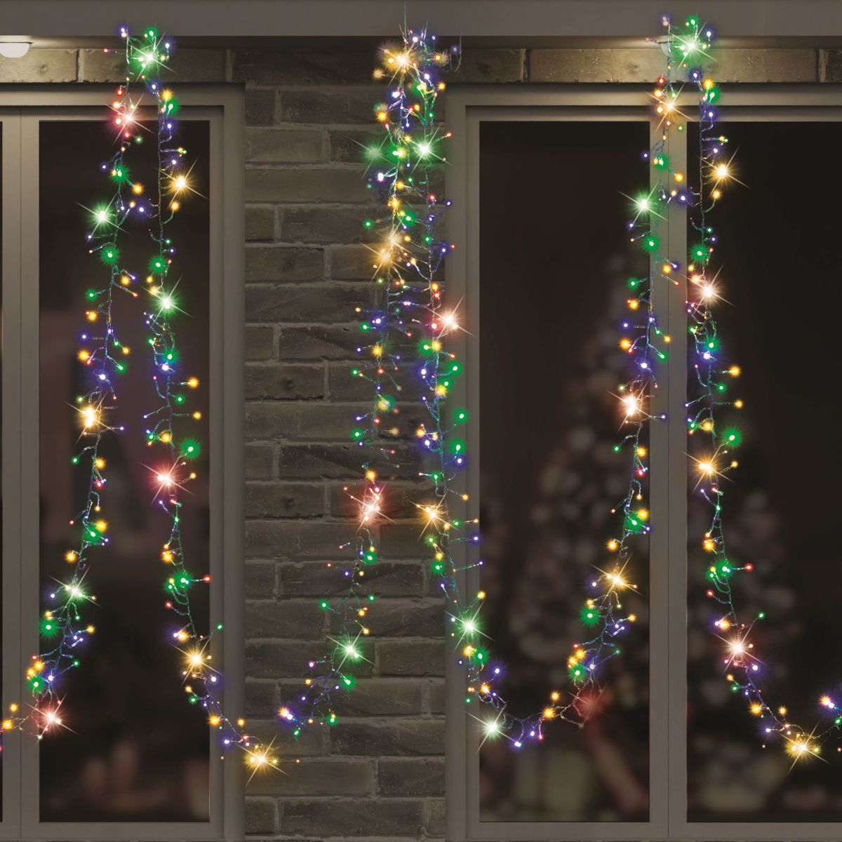 Solar LED Cluster Lights 200 Multi Colour