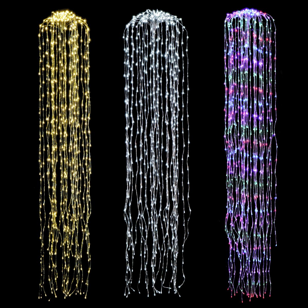 LED Metallic Waterfall Lights 180cm Assorted
