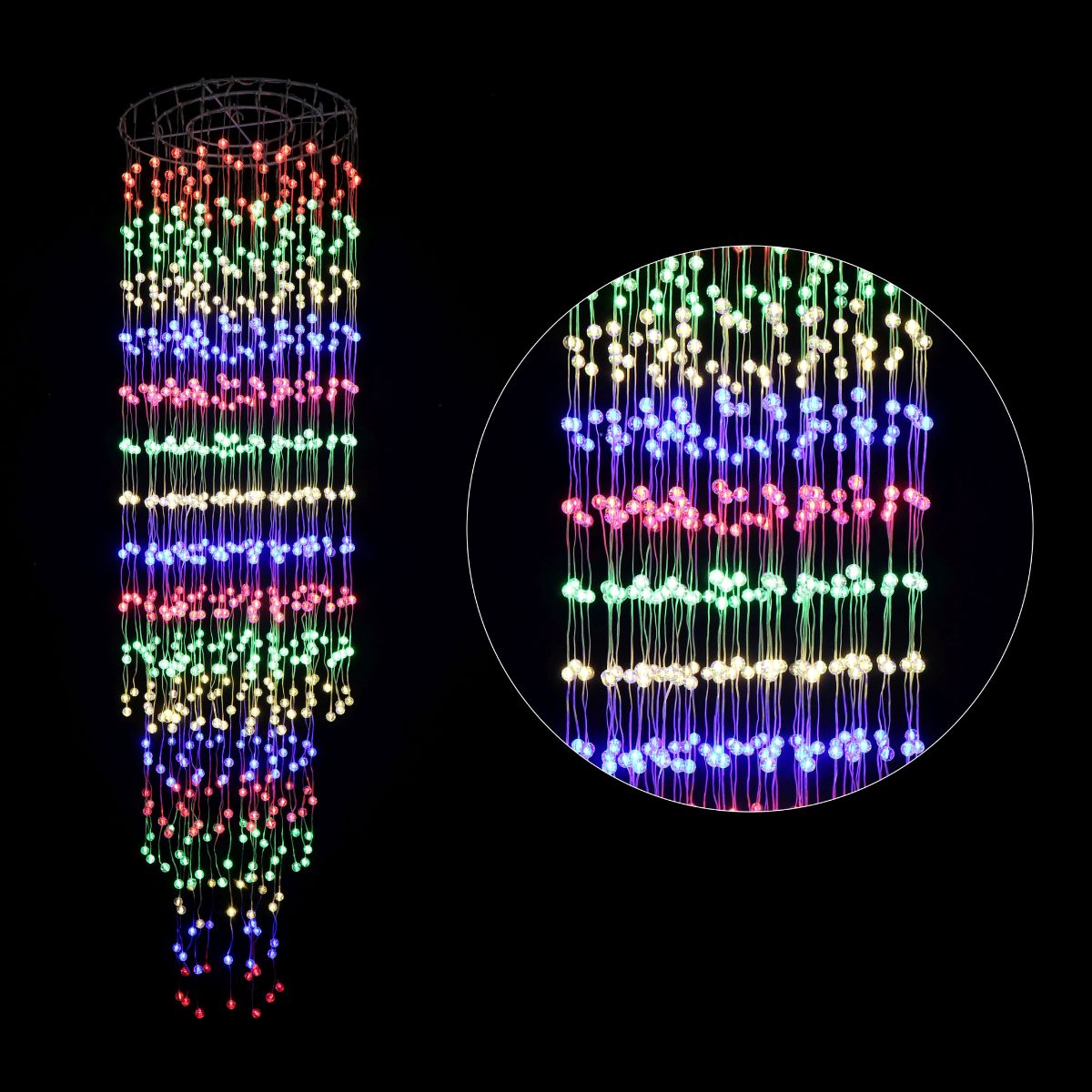 LED Shower Light with Bubble Balls Multi Colour