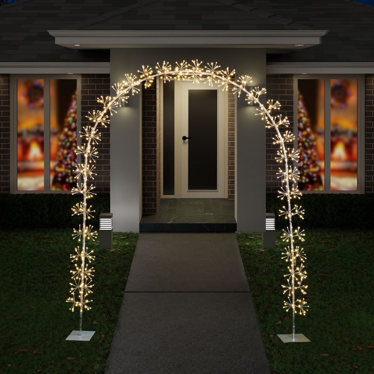 Christmas LED Starburst Arch Warm White 1.9 x 2.5m