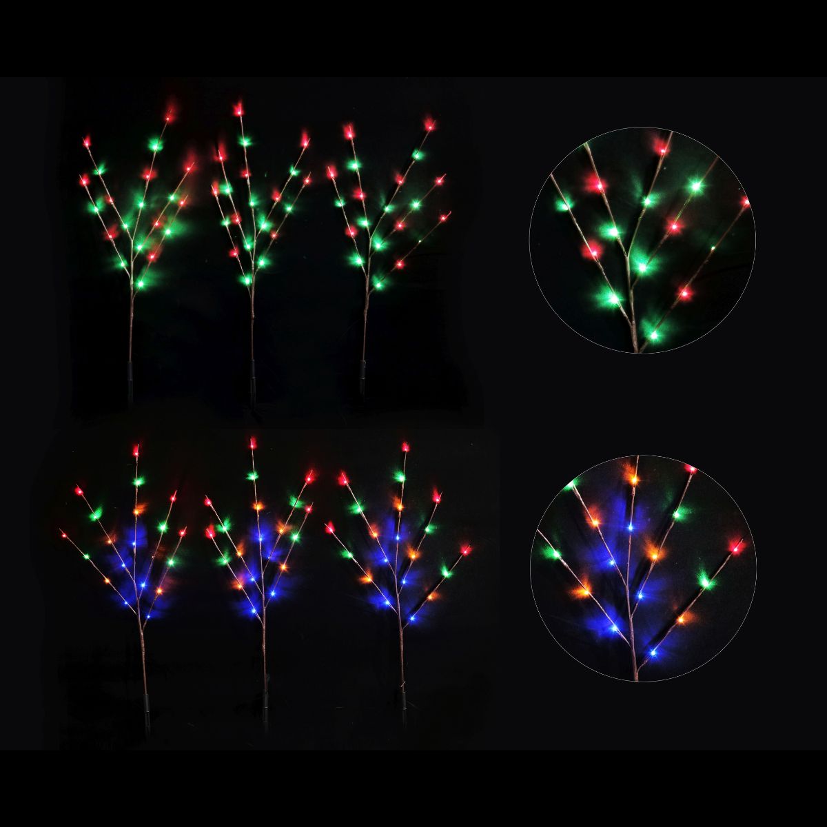 LED Garden Branch Lights 3pk Assorted