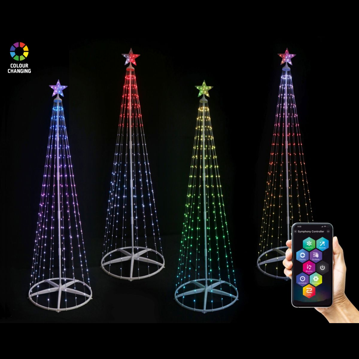 Christmas App Lightshow LED Strand Tree 2.1m