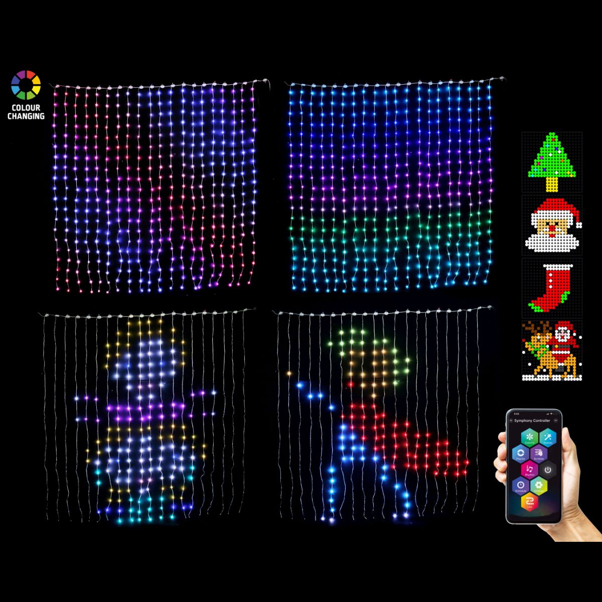 App Lightshow LED Curtain 2 x 2m 400 Lights
