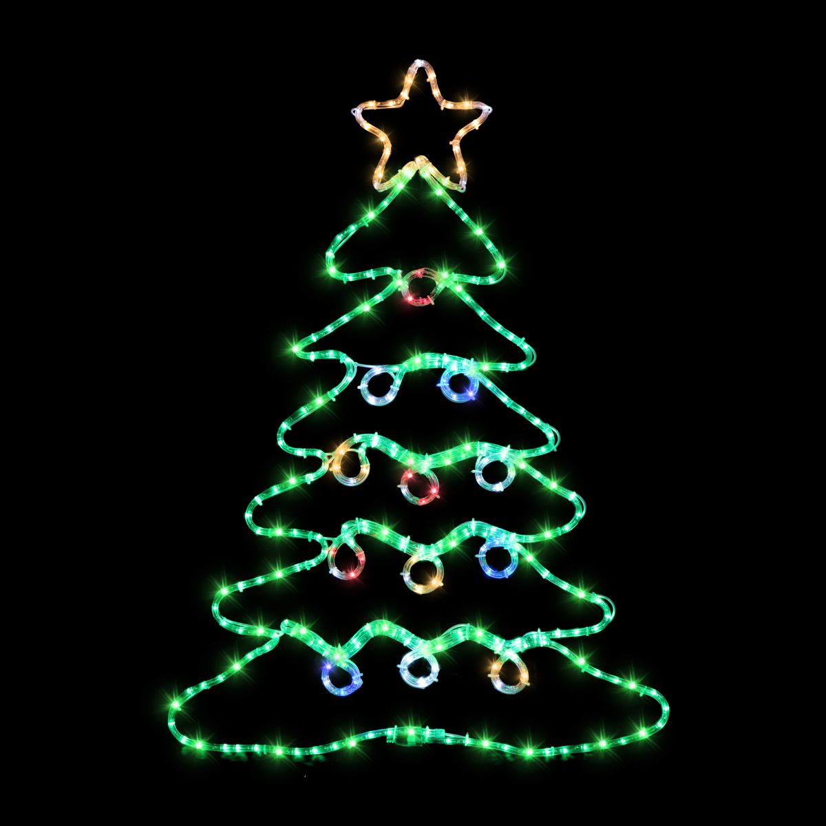 Christmas LED Ropelight Tree with Baubles Twinkle