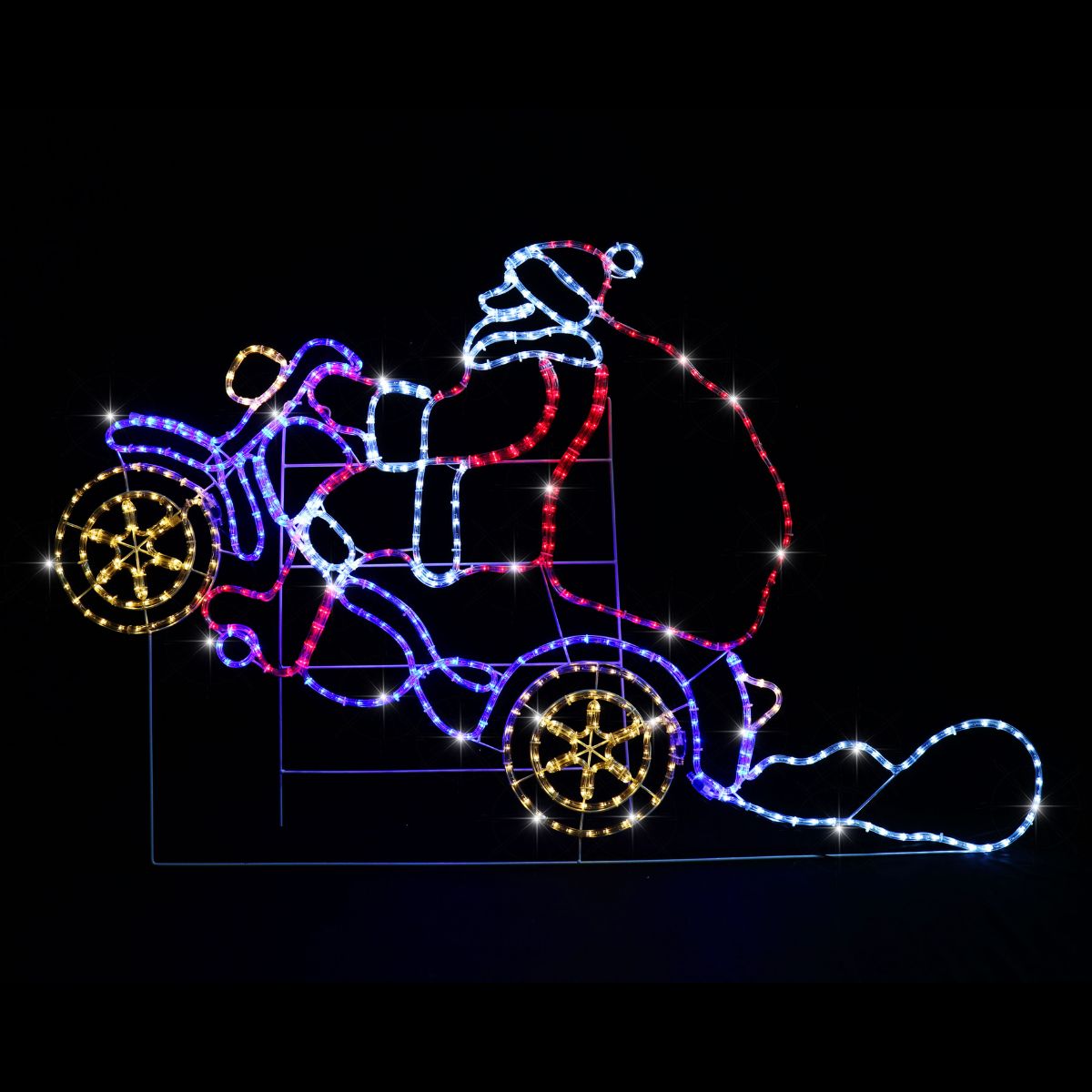 Christmas LED Ropelight Motorbike Wheelie Santa