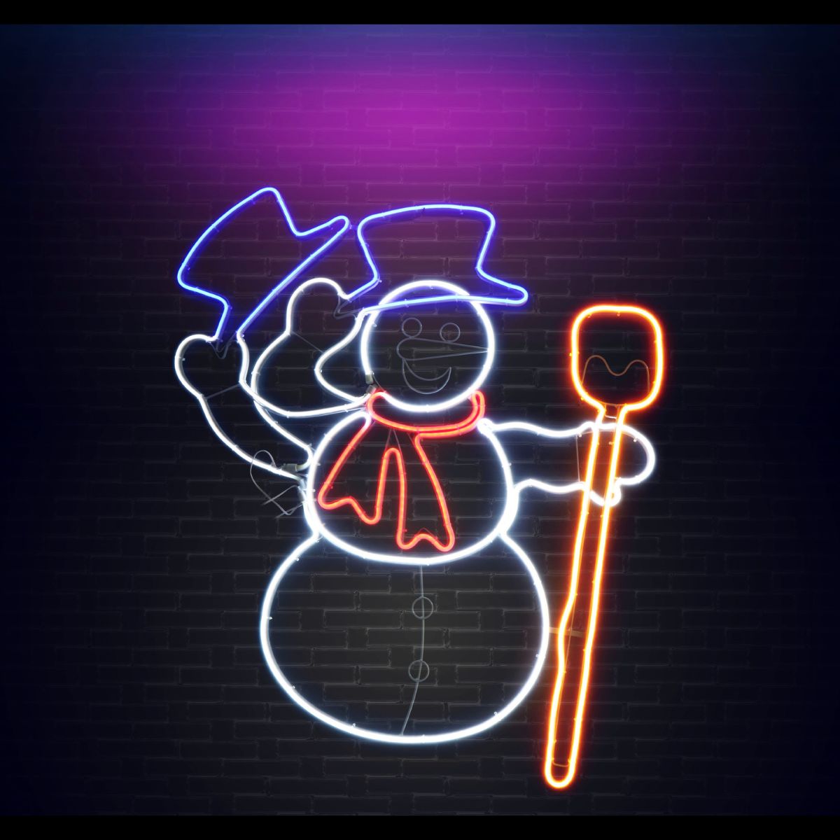 Christmas LED Neonflex Waving Snowman Flash Arm