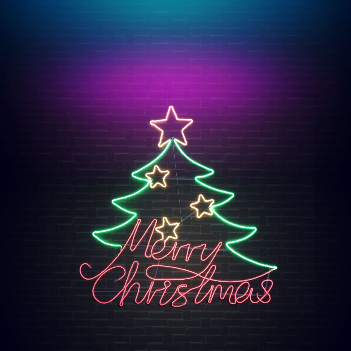 LED Neonflex Merry Christmas Star Tree
