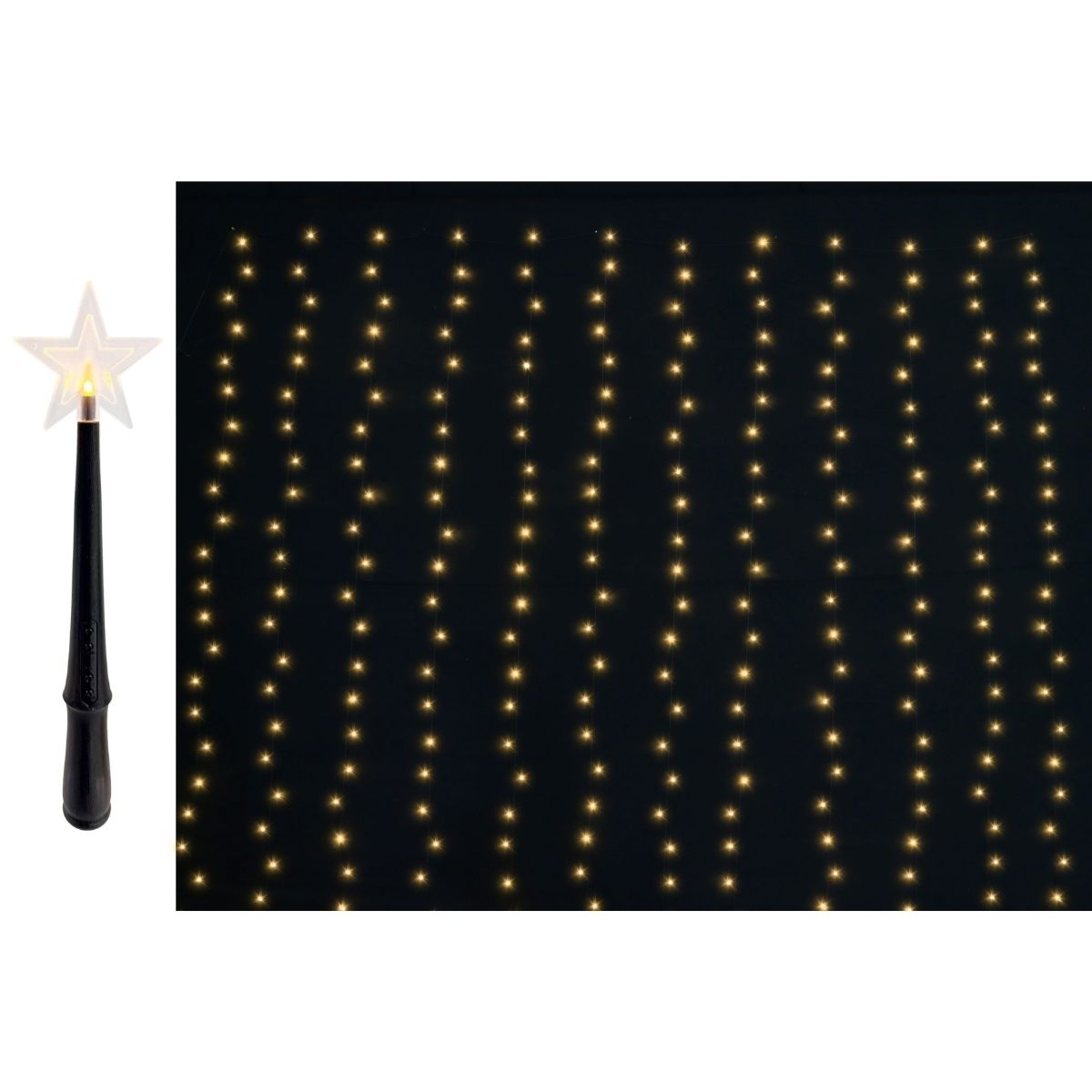 Christmas Curtain Lights Magic Wand Control Warm - Christmas Collective NZ
