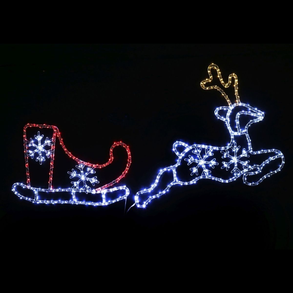 Christmas Crystal Reindeer Wall Sleigh Flashing - Christmas Collective NZ