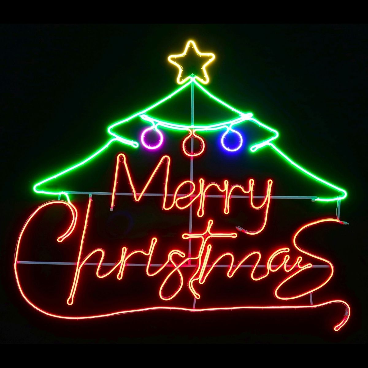 Neon Light Merry Christmas Star Tree - Christmas Collective NZ