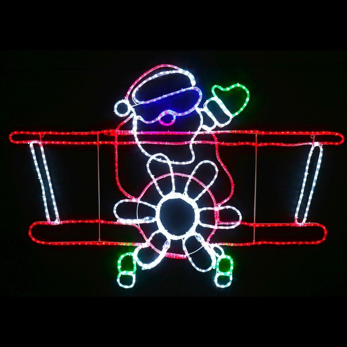 Christmas Rope Light Santa Airplane Spinning Prop - Christmas Collective NZ