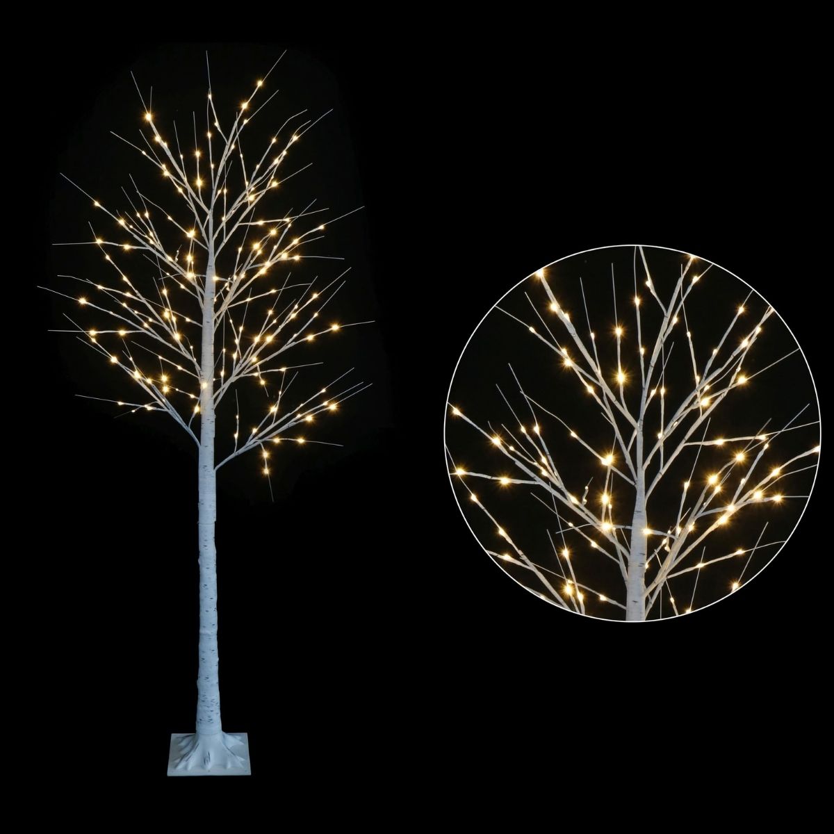 Christmas Birch Tree 210cm Warm White Flash - Christmas Collective NZ