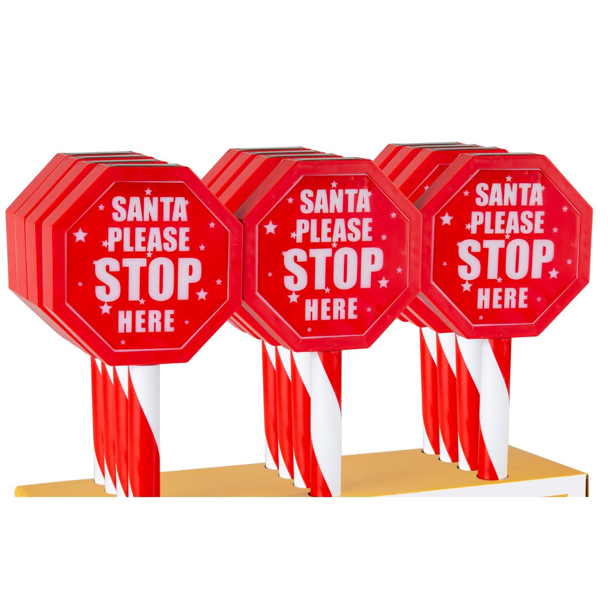 Christmas Solar Santa Stop Sign Stake 45cm