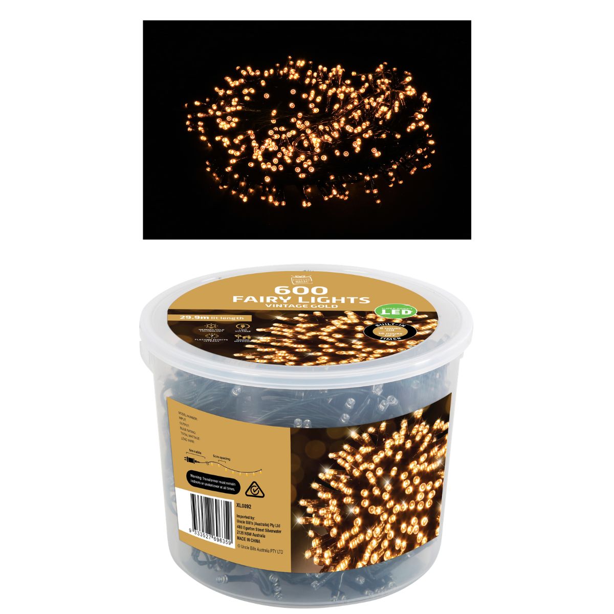 Leds Flashing 600 Vintage Gold Tub