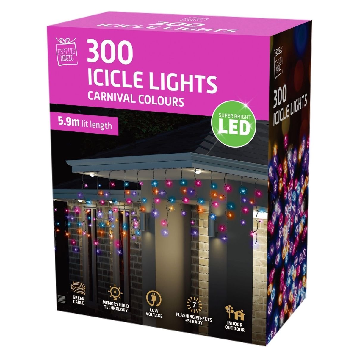 Christmas LED Icicles Flashing 300 Carnival - Christmas Collective NZ
