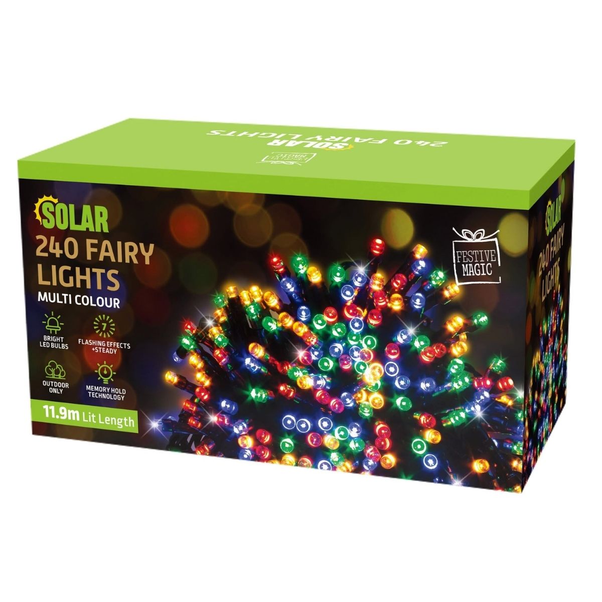 Christmas Solar Fairy Lights 240 Multi Colour - Christmas Collective NZ