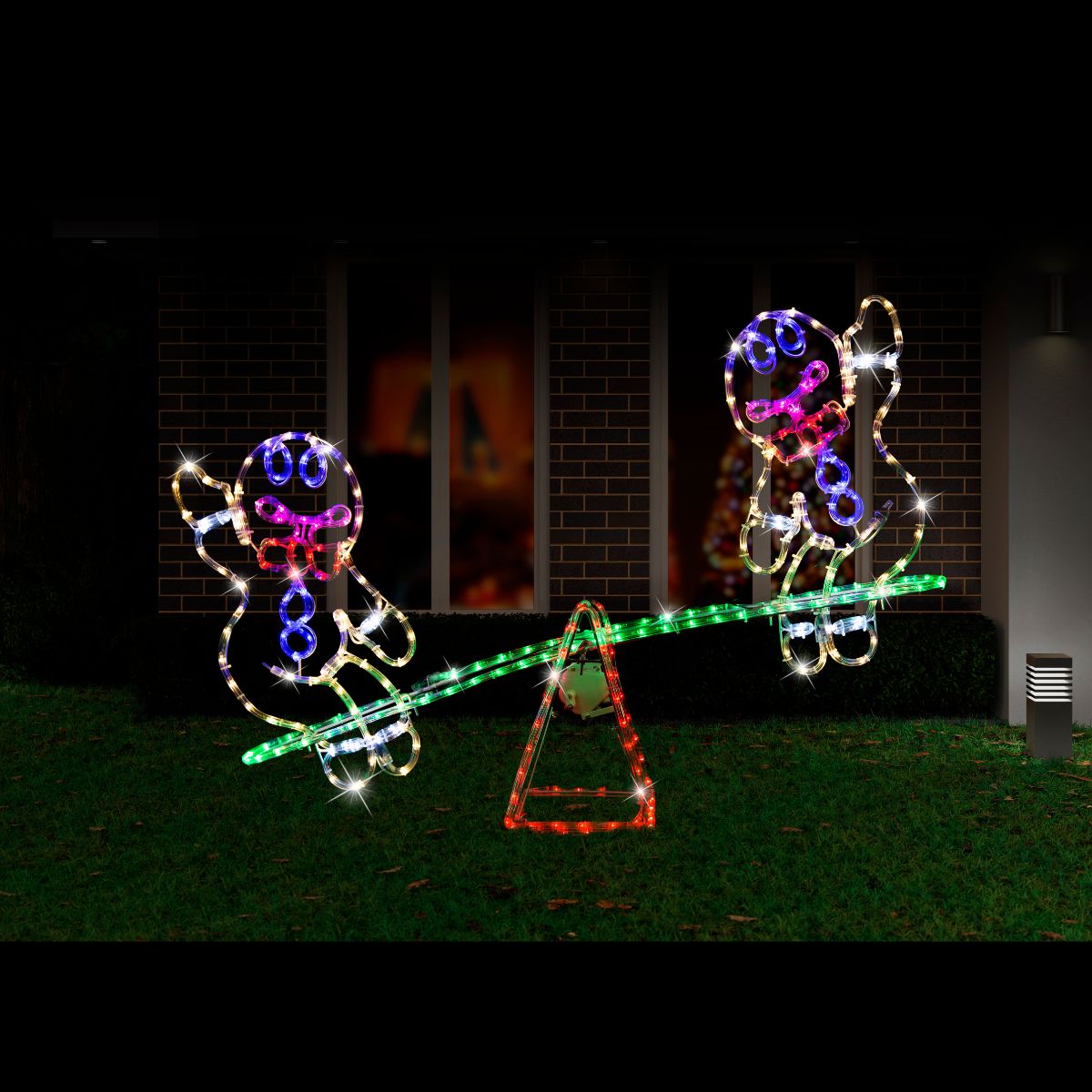 Christmas LED Ropelight Gingerbread Man Seesaw