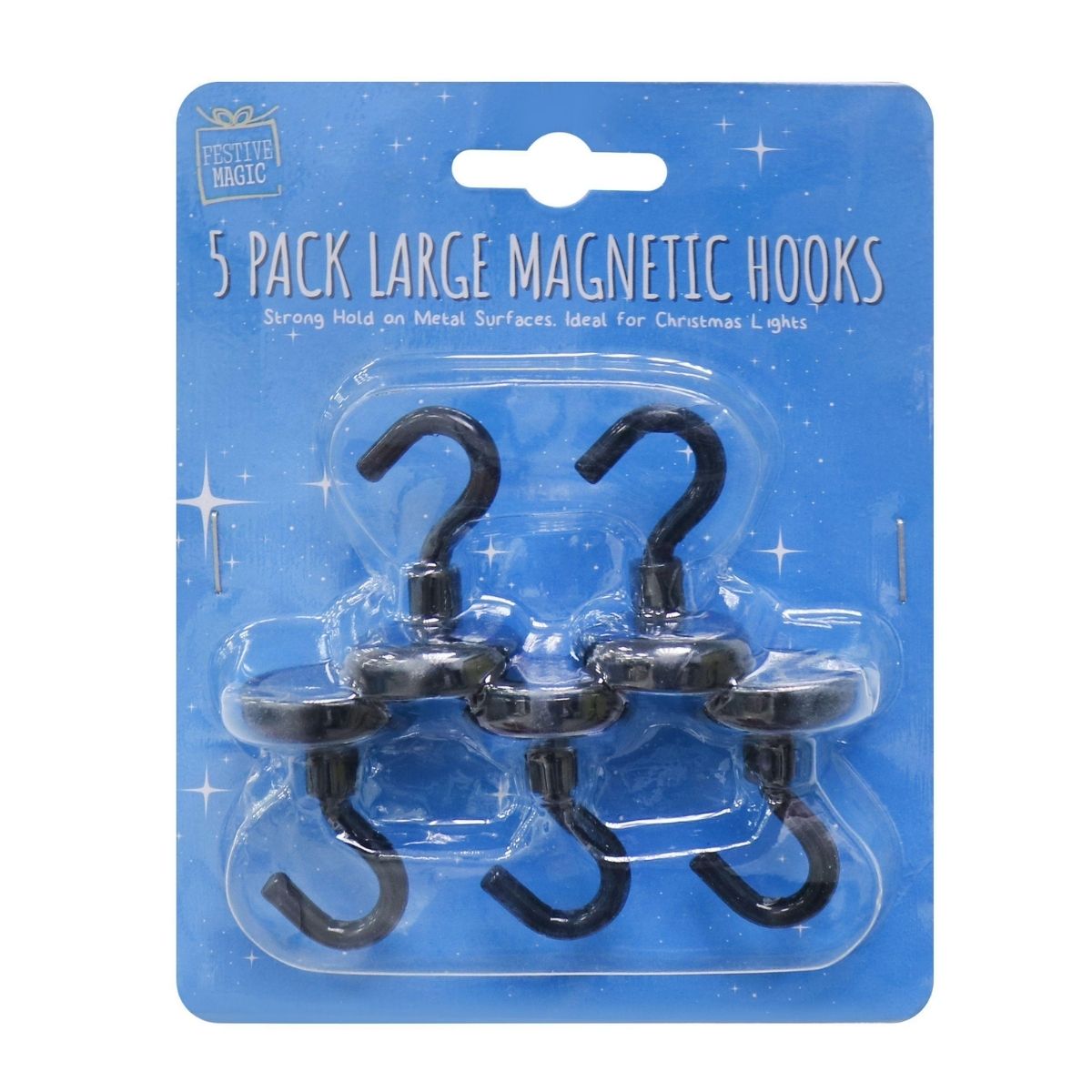 Christmas Magnetic Gutter Hooks 5pk Lge 25x42mm - Christmas Collective NZ