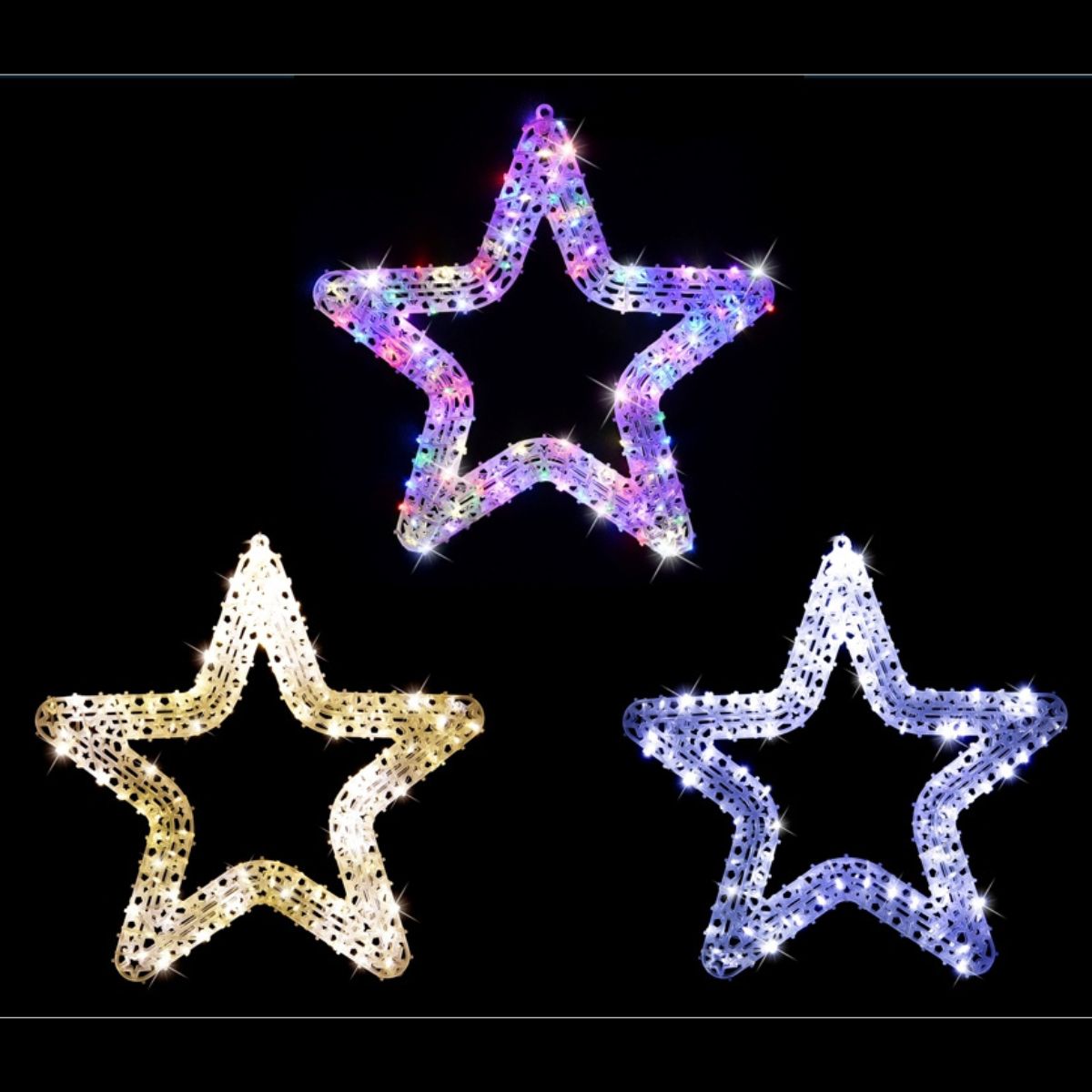Christmas LED Pin Light Fancy Star Flashing Assorted
