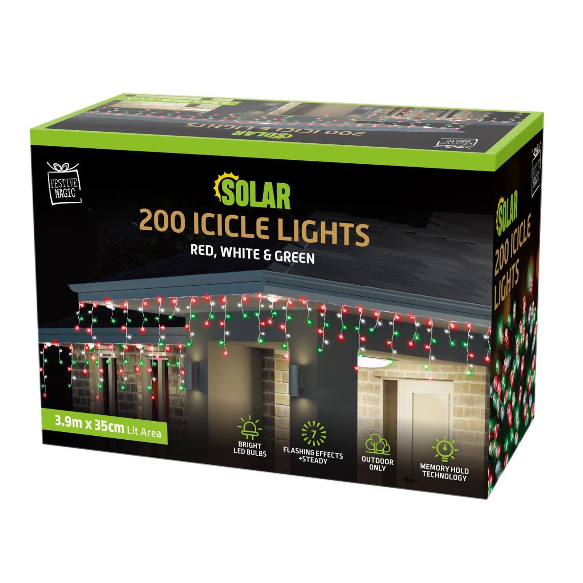Solar LED Icicle Lights 200 Christmas