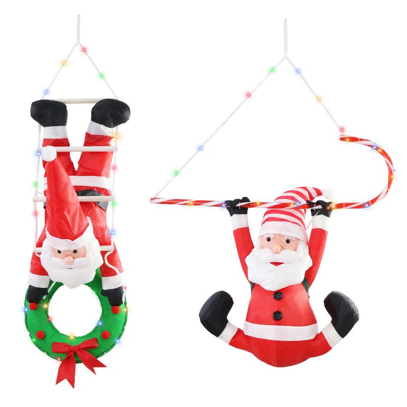 Christmas LED Nylon Santa Hang Up Timer B/op Assorted