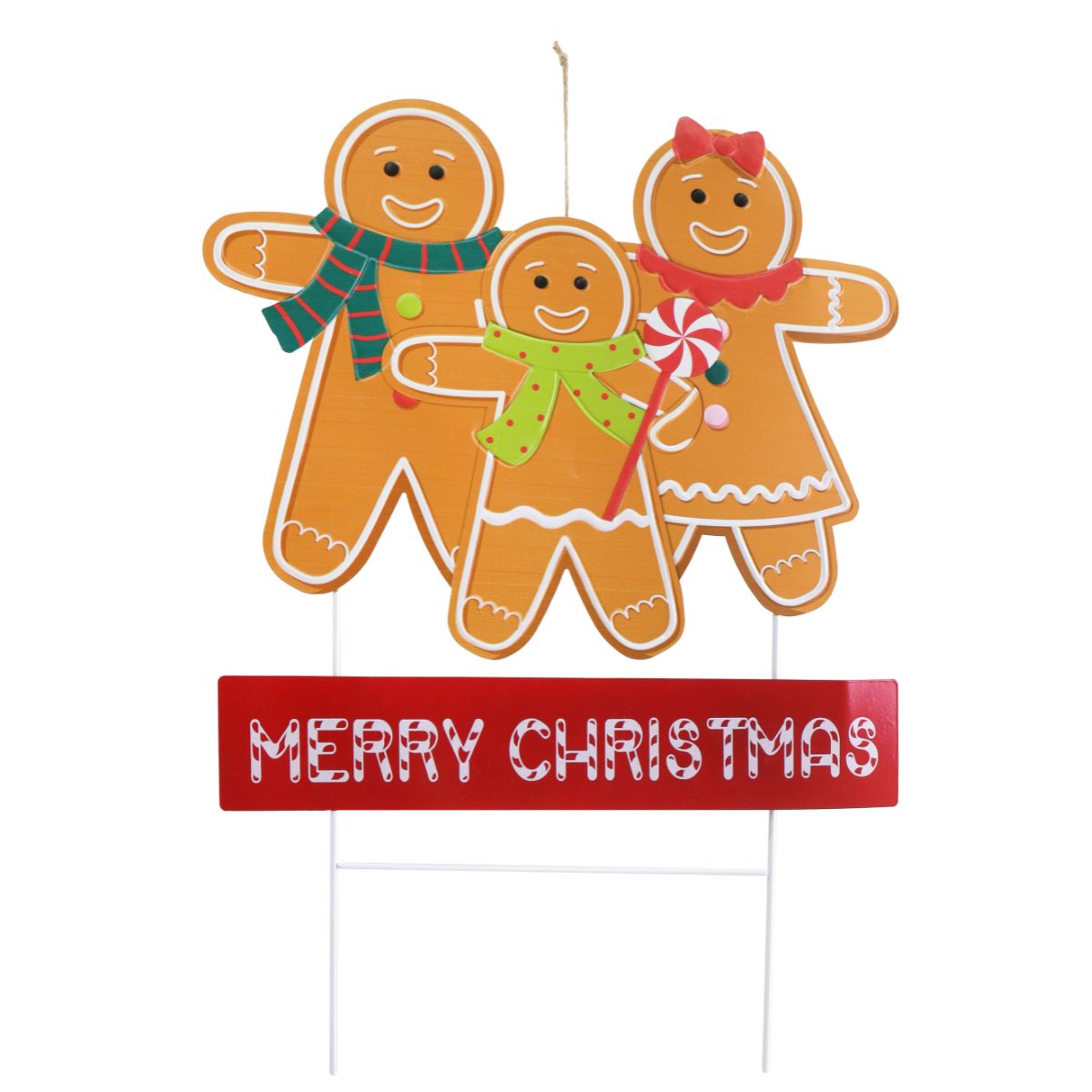 Christmas Metal Gingerbreadman Family Yard Sign