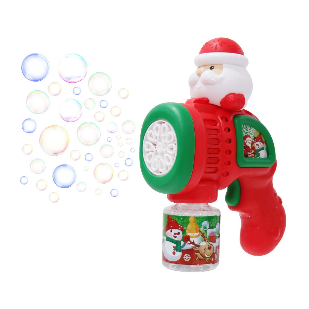 Christmas LED Santa Bubble Gun B/op with 90mL Bubbles