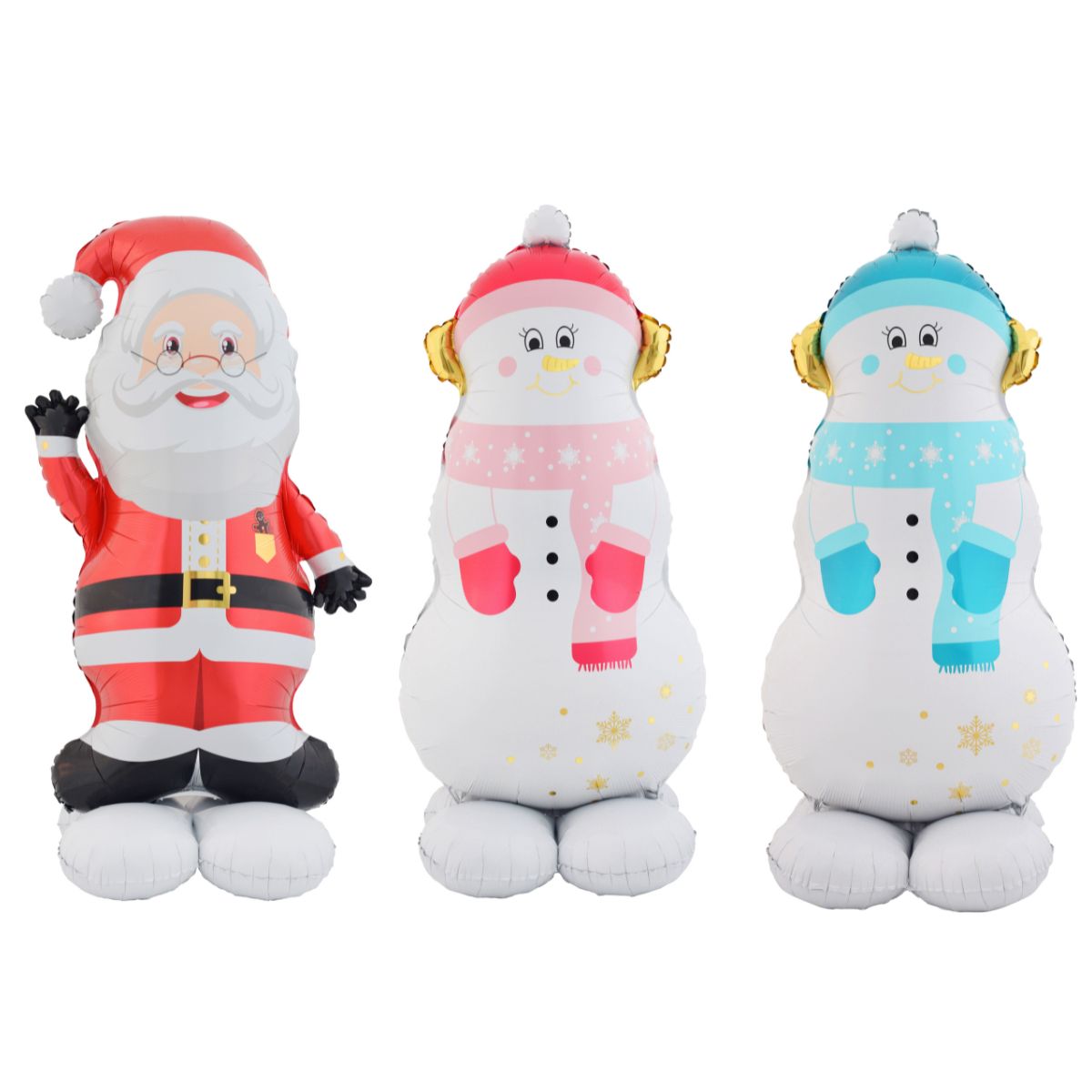 Christmas Foil Balloon Stand-Up Snowman/santa Assorted