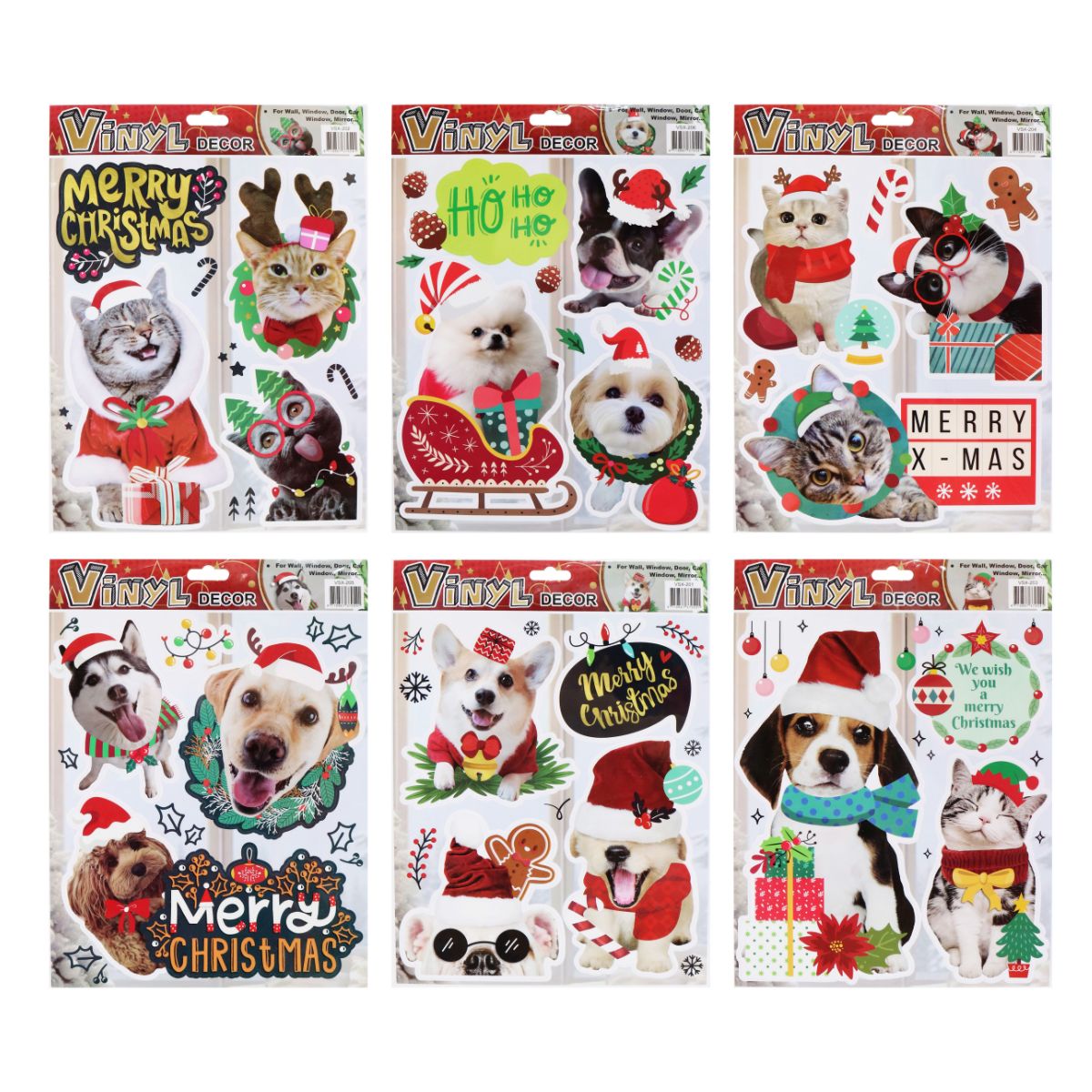 Funky Christmas Pet Stickers Assorted