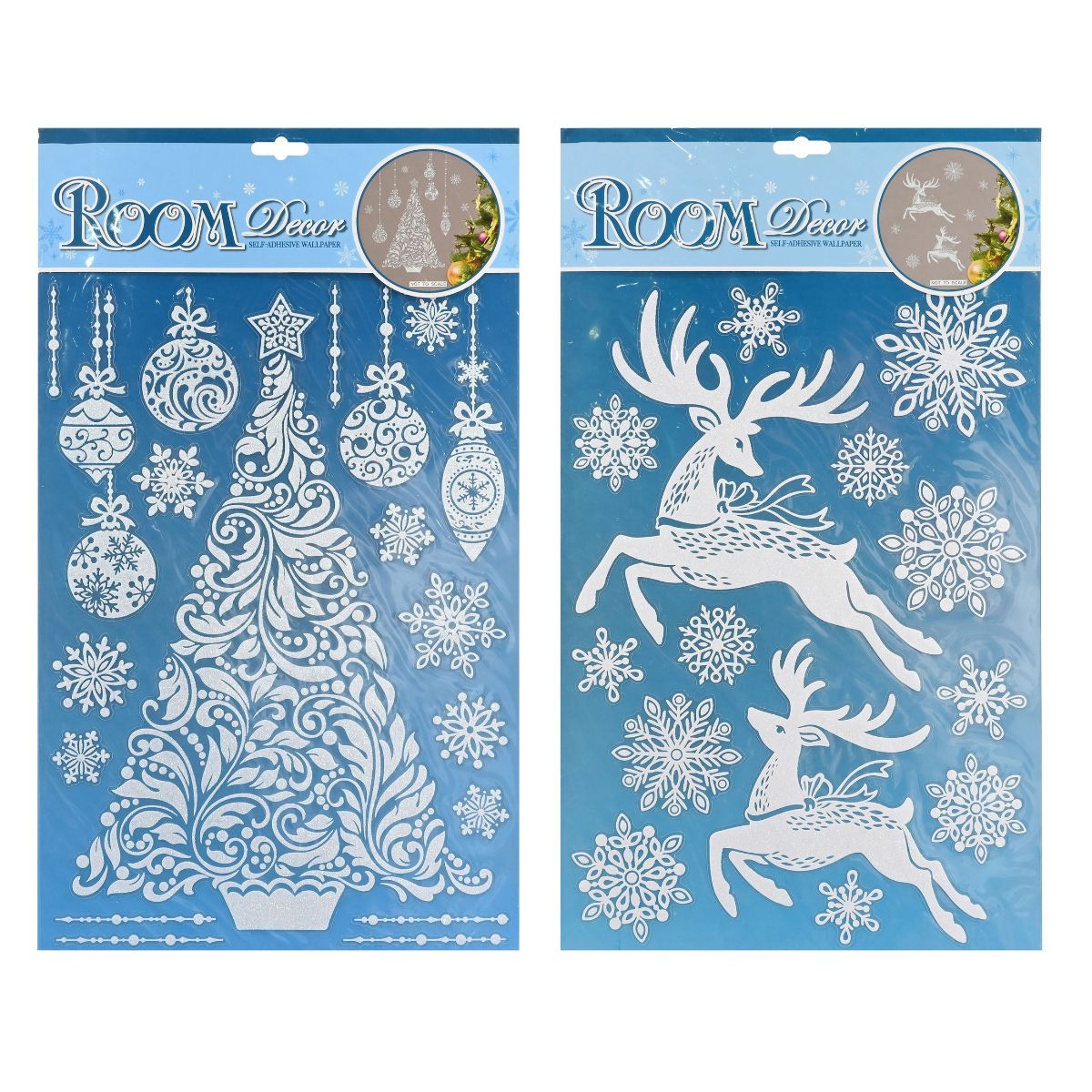 Glitter Snow Window Stickers Assorted