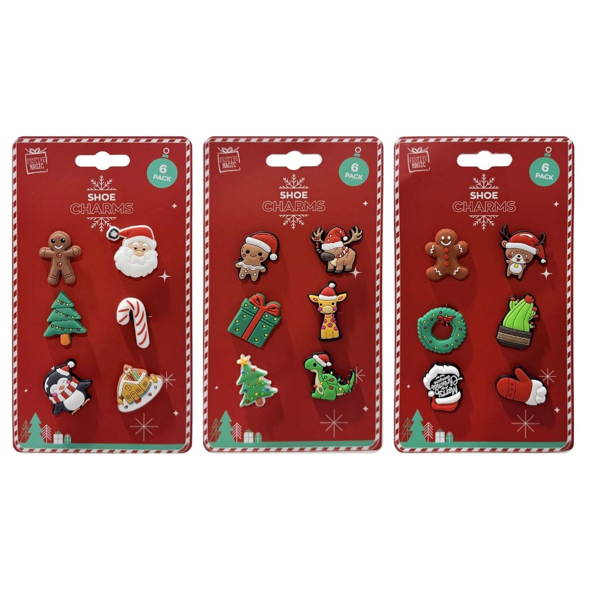 Christmas Shoe Charms PVC Assorted
