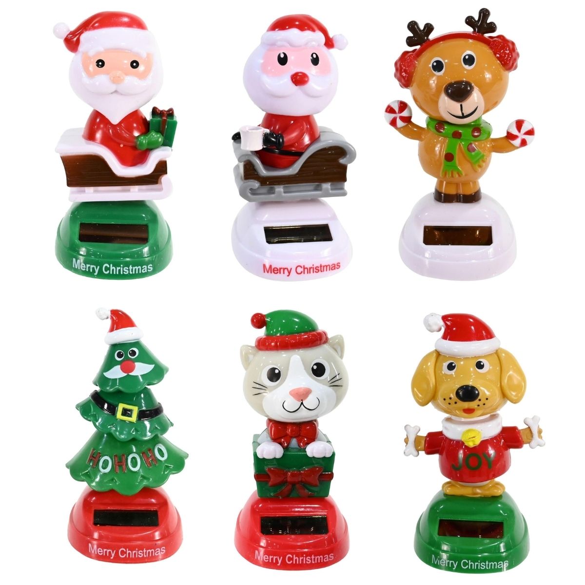 Christmas Solar Wobbly Figures Assorted