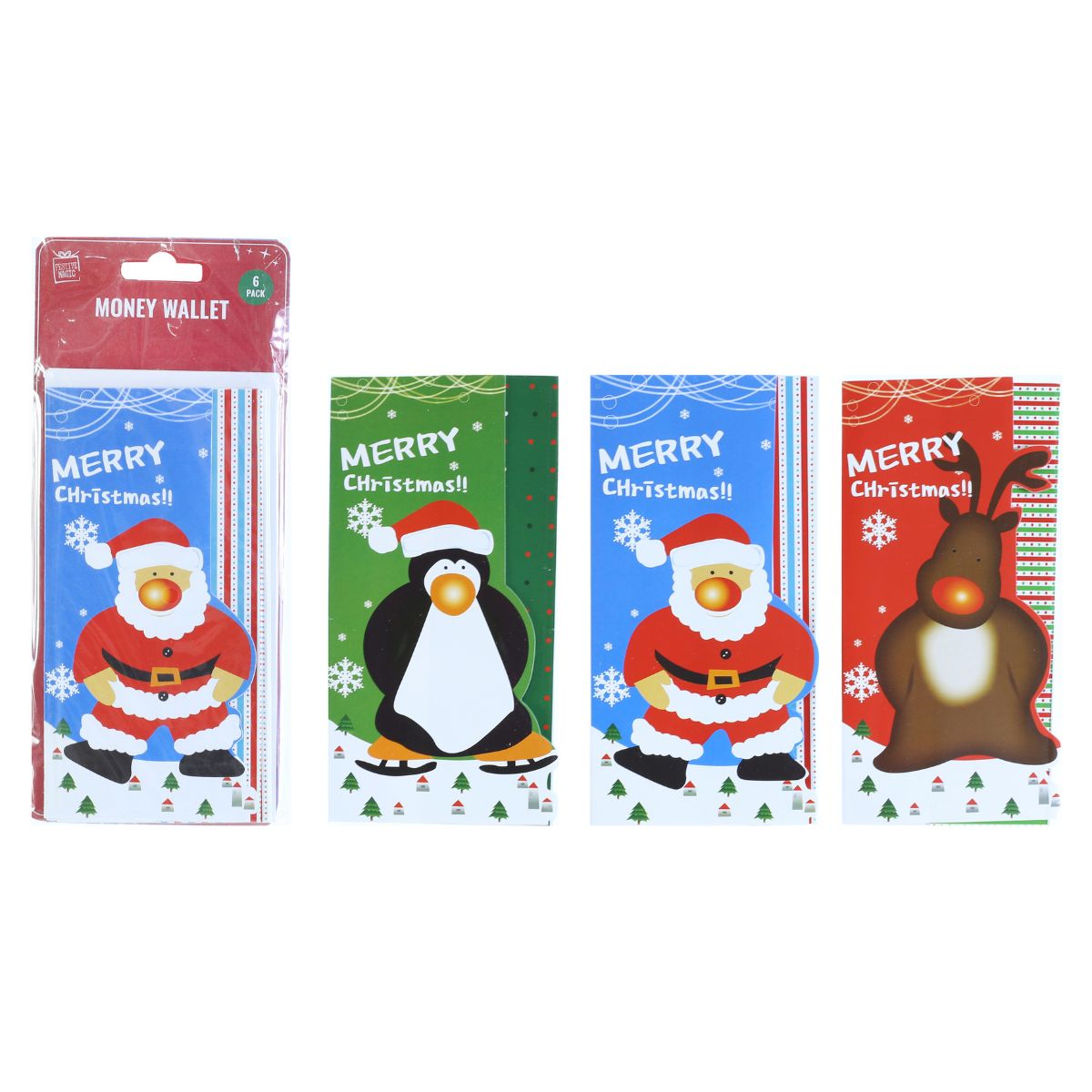 Christmas Character Money Wallets 6pk
