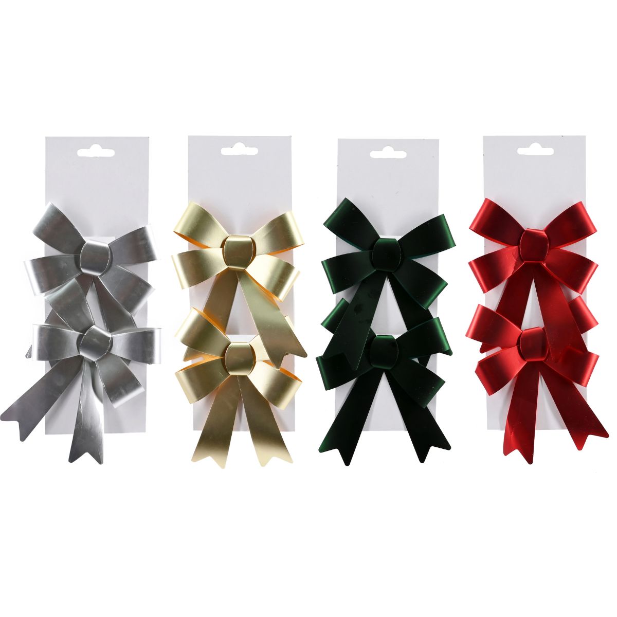 Fancy Present Bow Matte Metallic 2 Pack Assorted